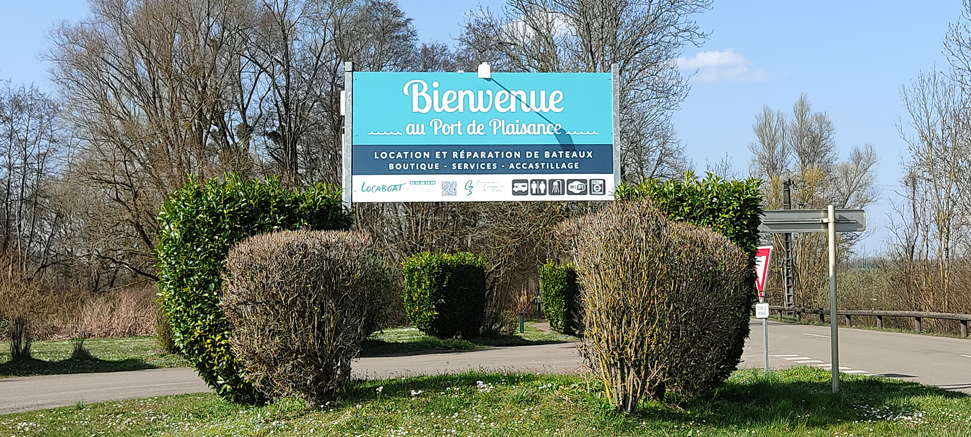 Visuel pour le panneau d'accueil du Port de Plaisance à Scey-sur-Saône.