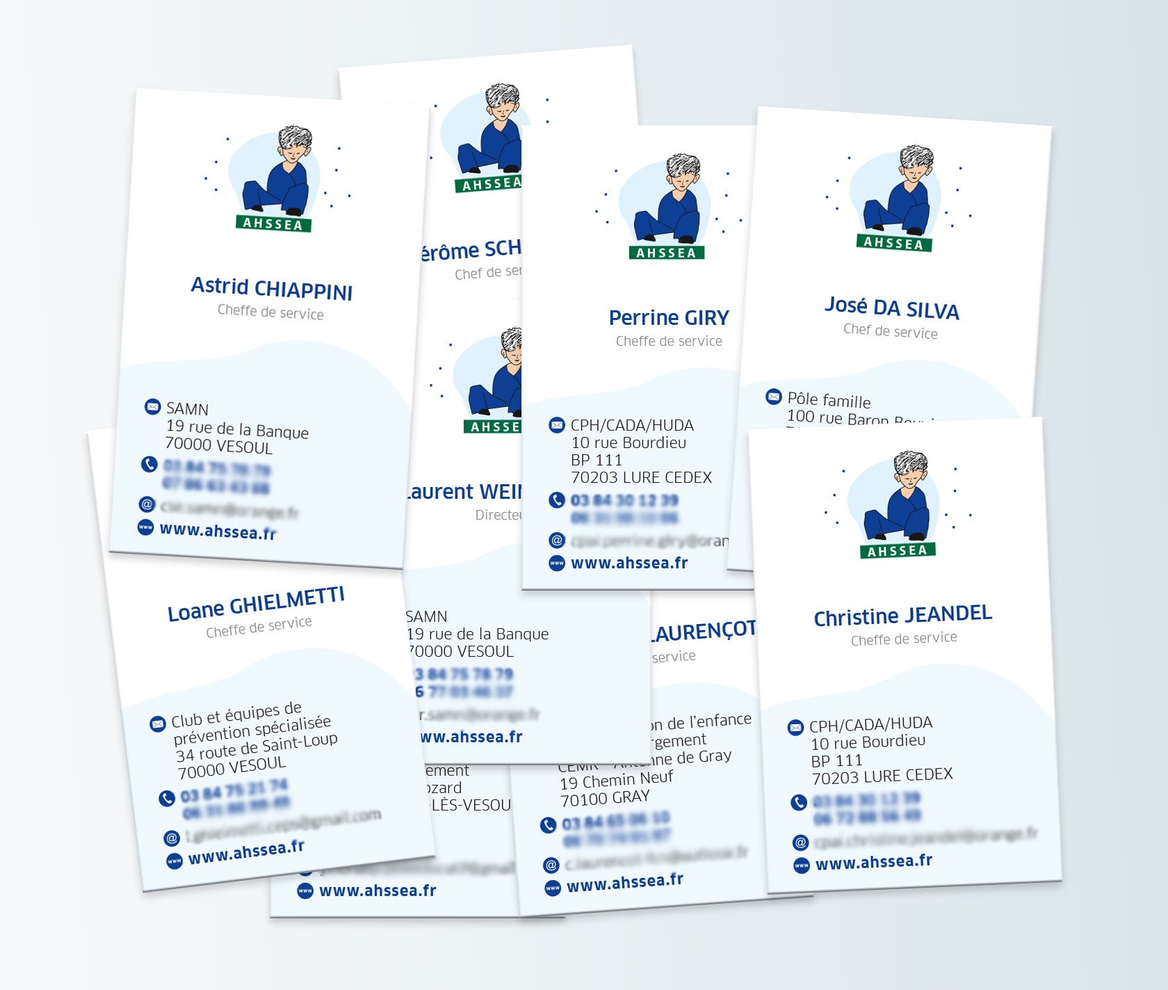 Cartes de visite pour l'AHSSEA.