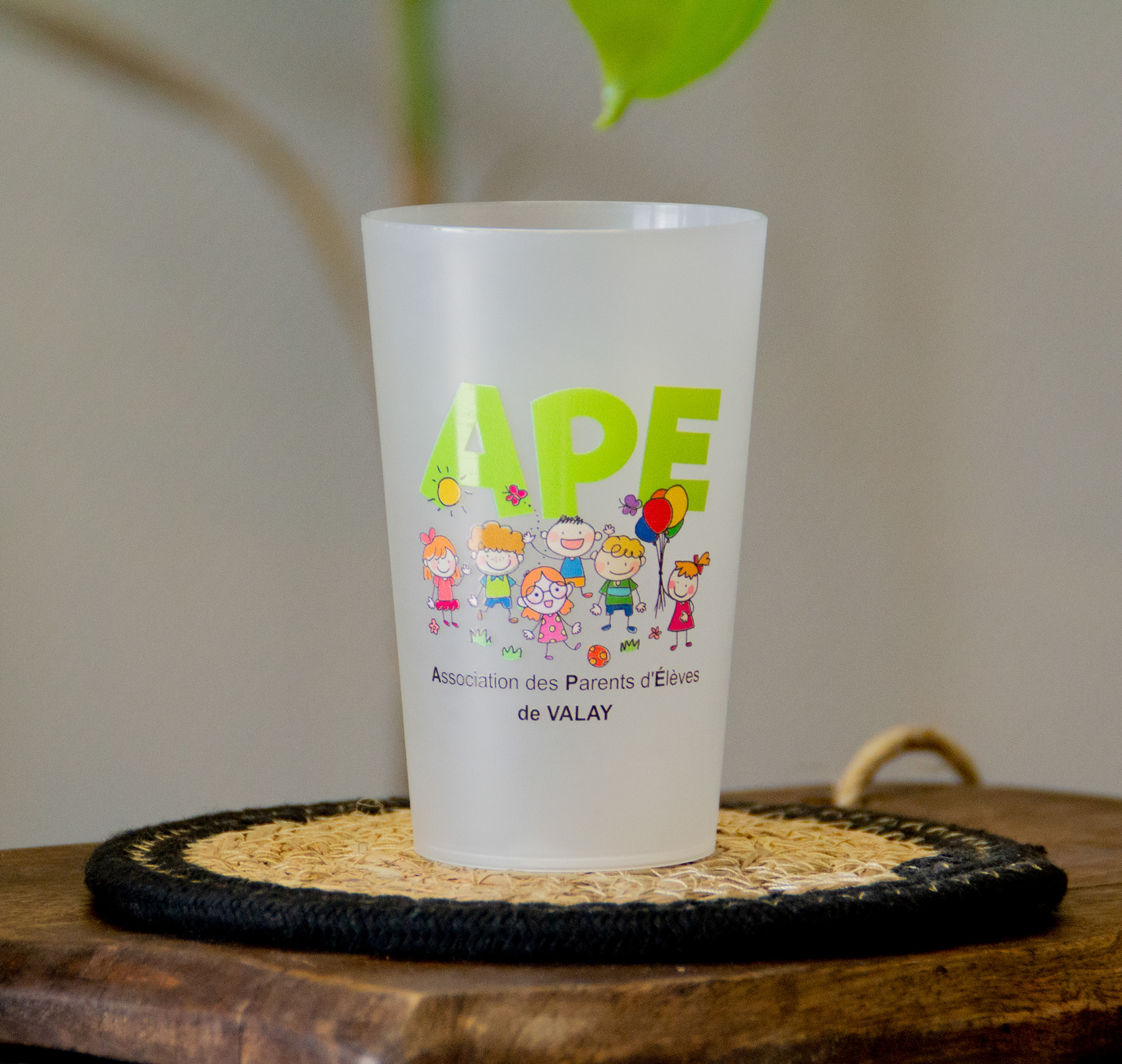 Gobelet pour l'APE de Valay.
