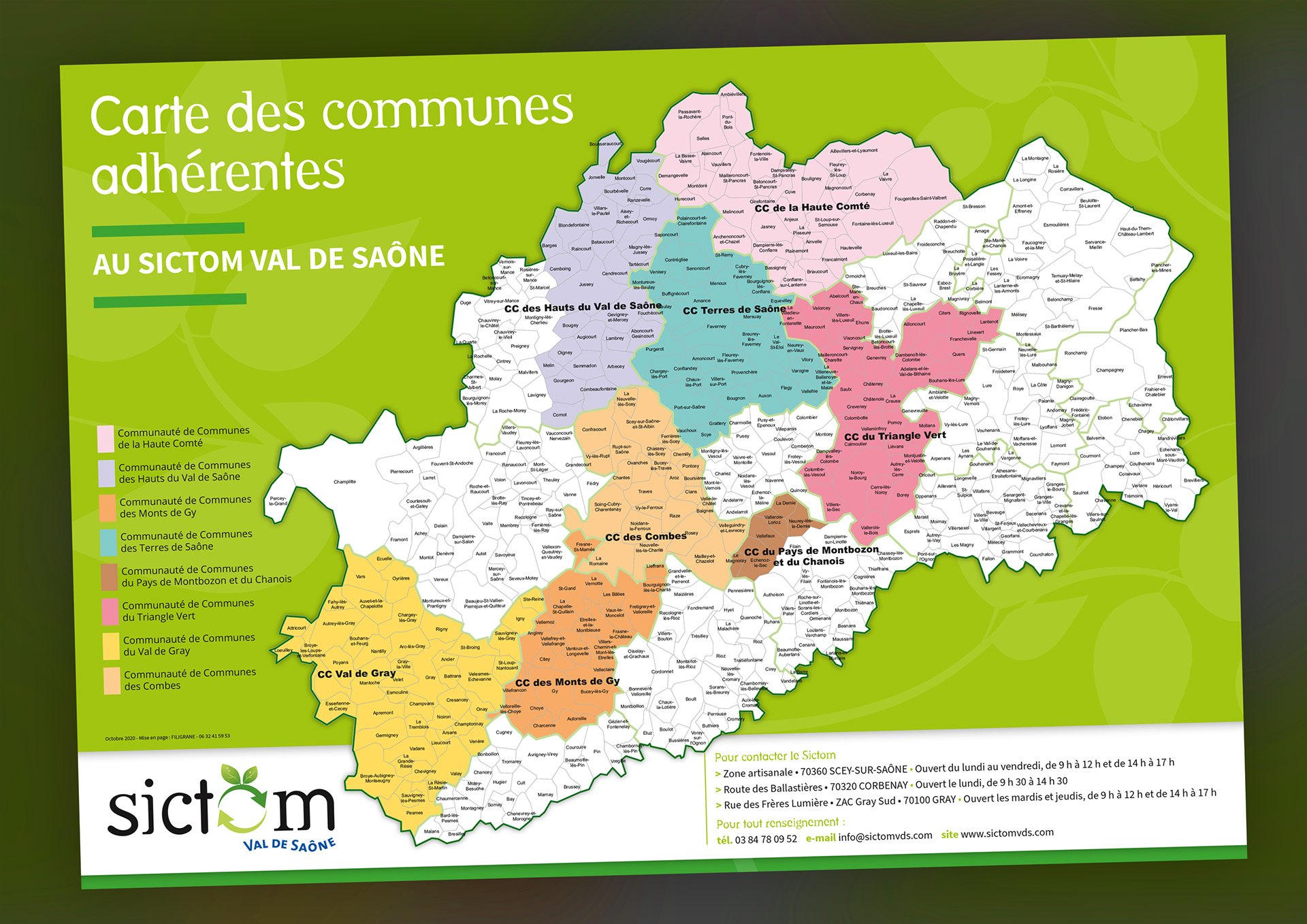 Affiche carte des communes SICTOM.