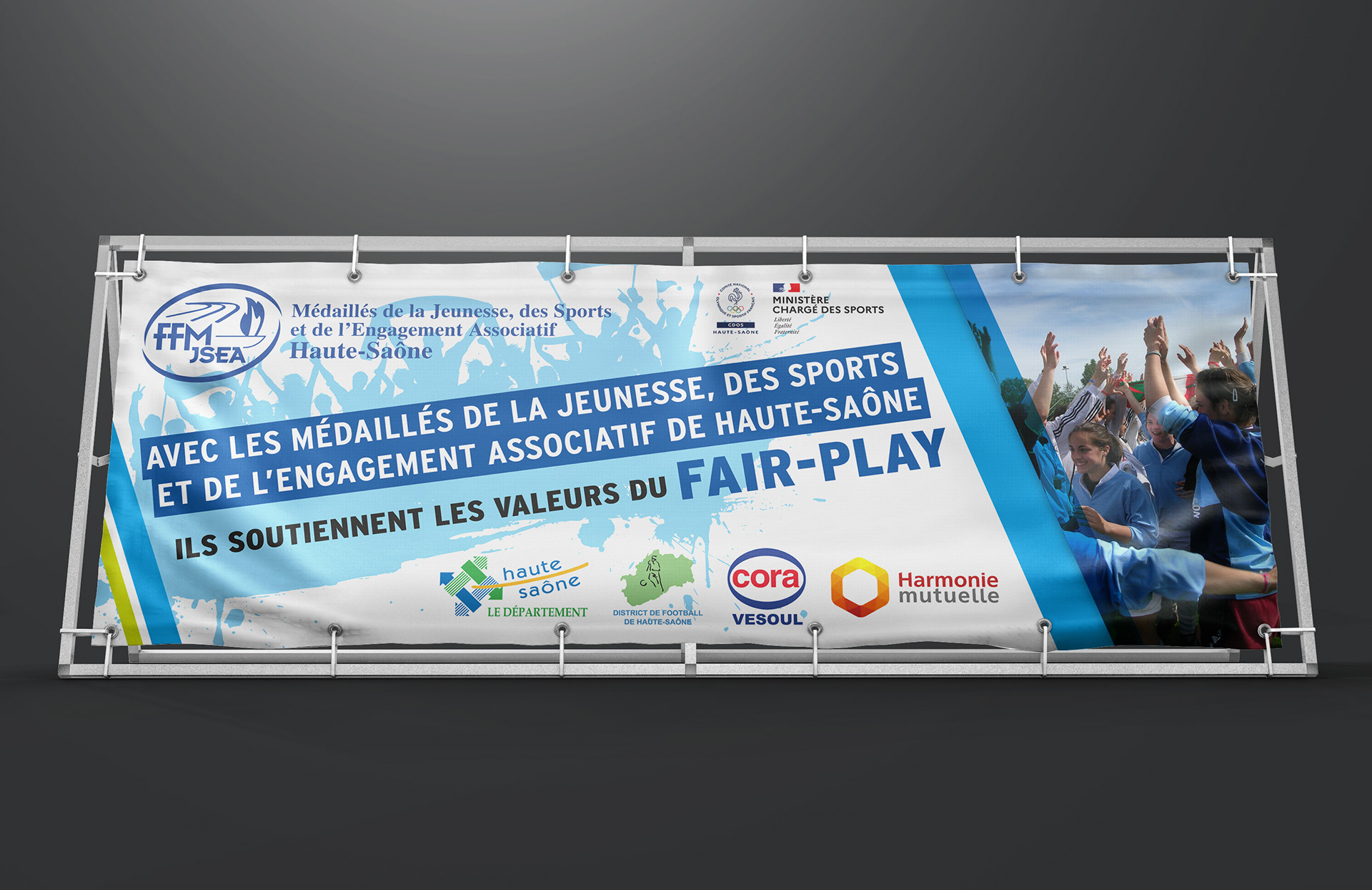 Banderole Médaillés Jeunesse et Sports Haute-Saône.