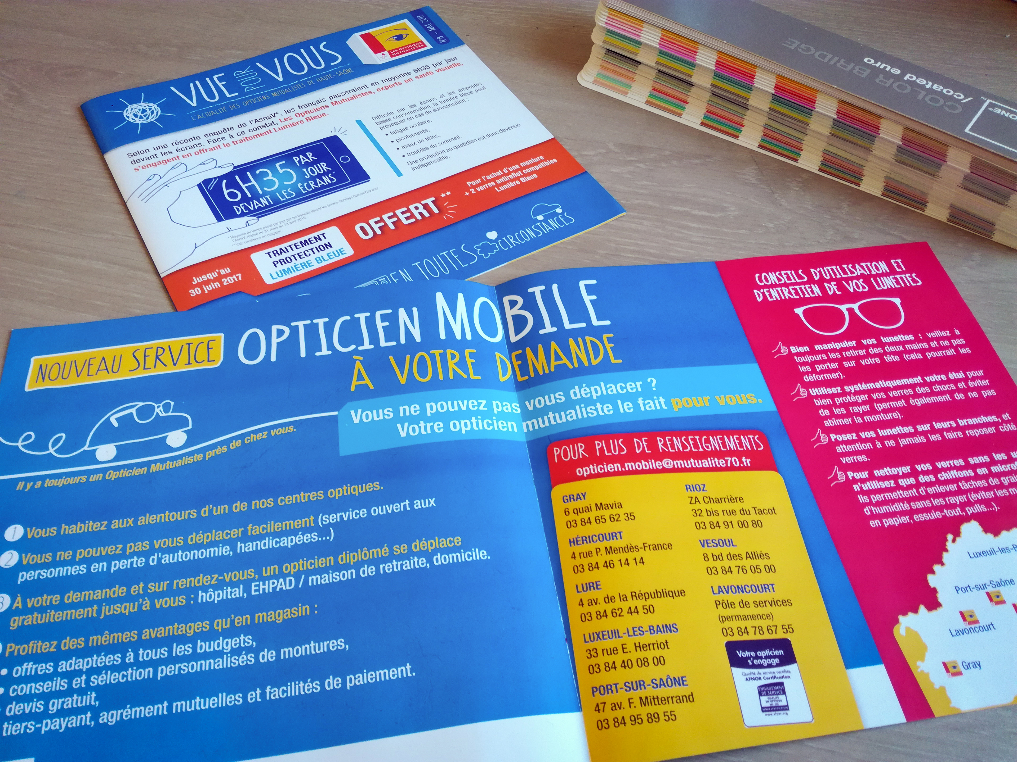 Dépliant Vue pour Vous - Les Opticiens Mutualistes (Ecouter Voir)