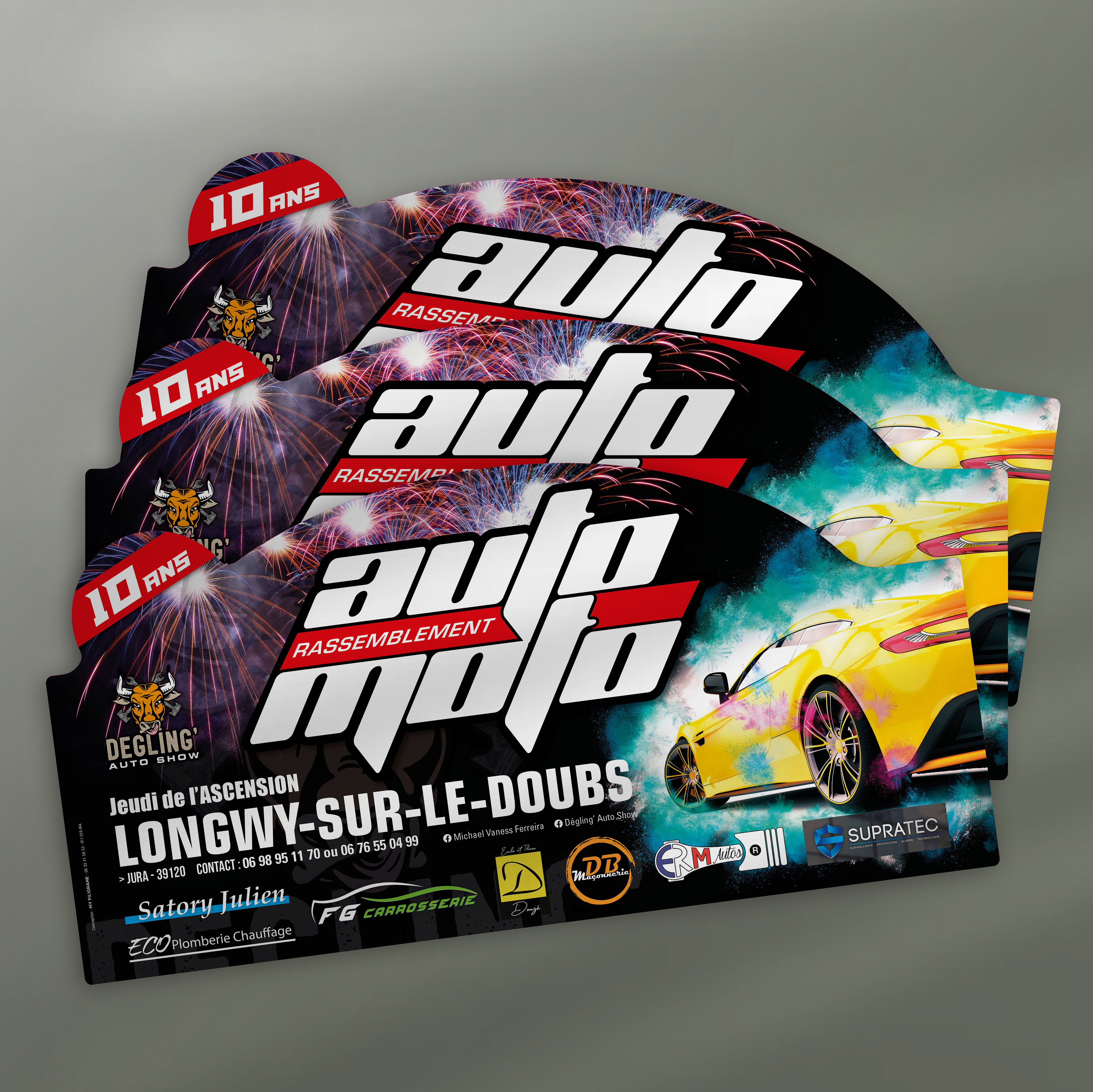 Visuel de plaques de rallye pour le Degling Auto Show.