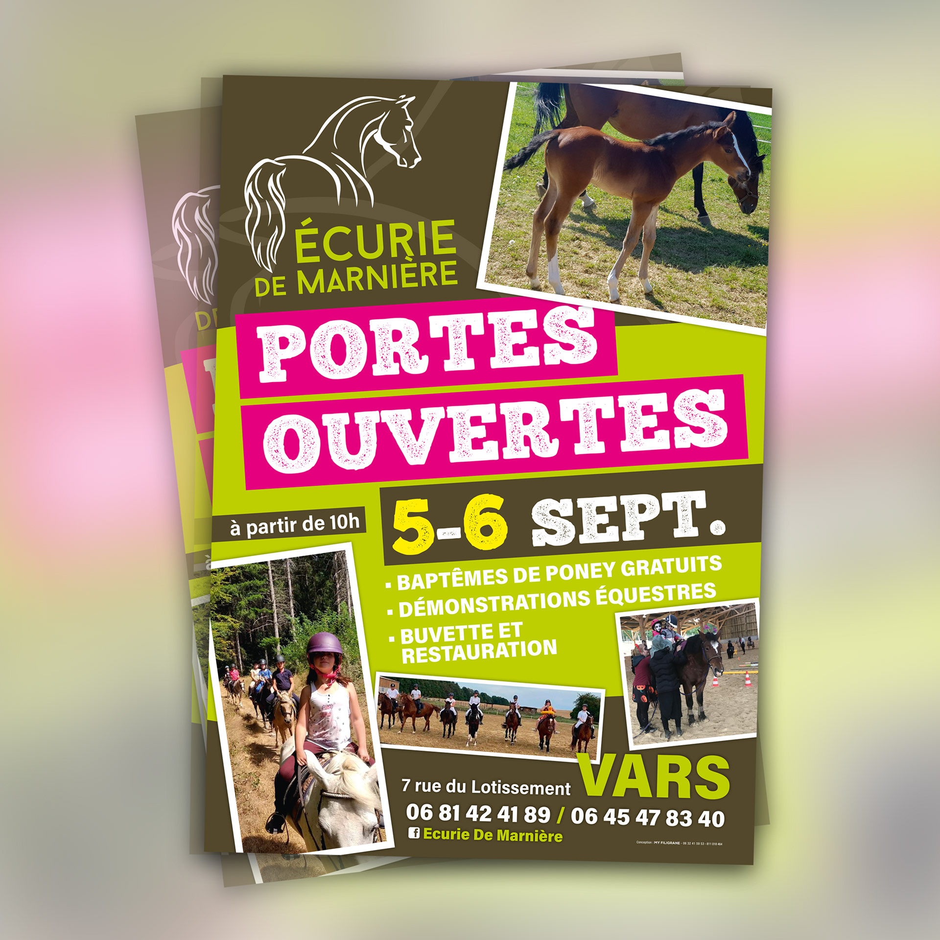 Affiche Portes Ouvertes Ecurie de Marnière.