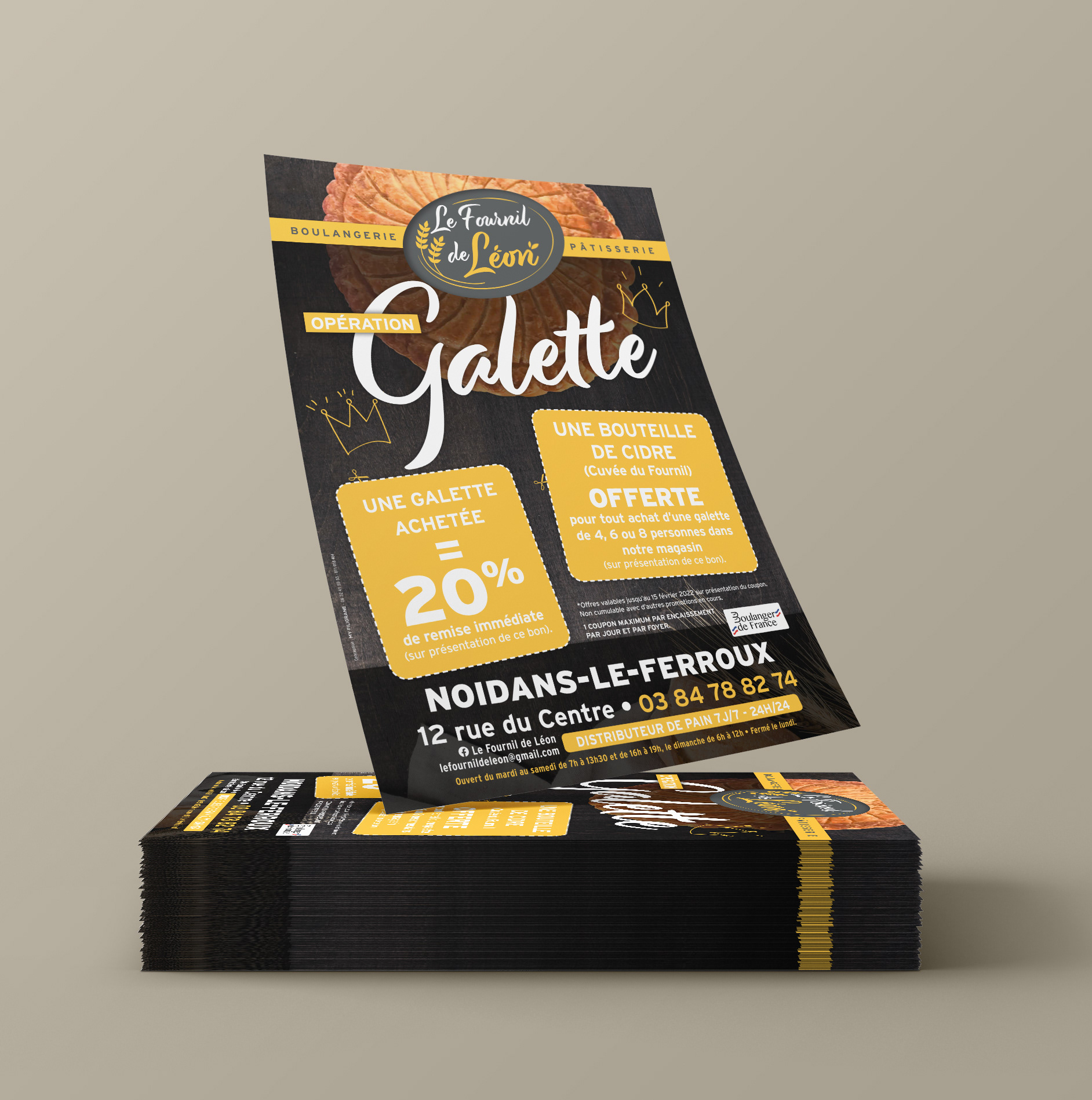 Flyers pour Le Fournil de Léon.