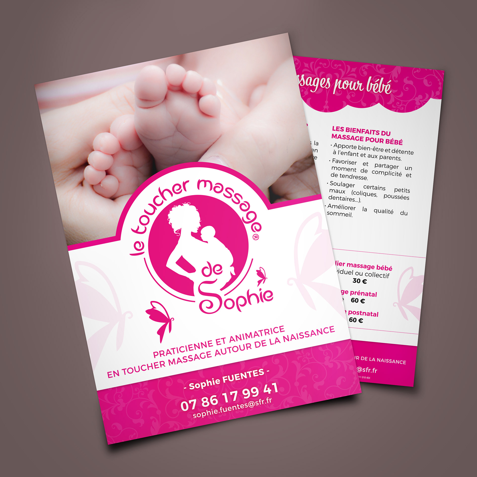 Flyer (tract) Le Toucher Massage de Sophie.