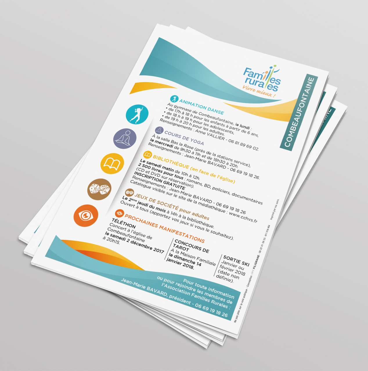 Flyer (tract) animations Familles Rurales Combeaufontaine.