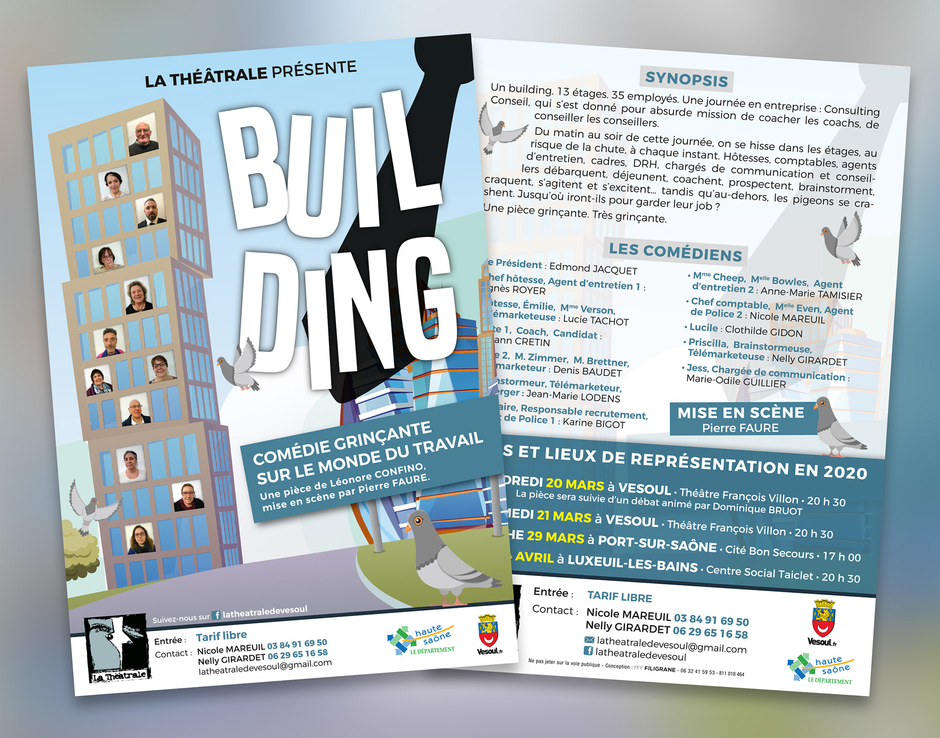 Flyer (tract) pièce Building - La Théâtrale de Vesoul.