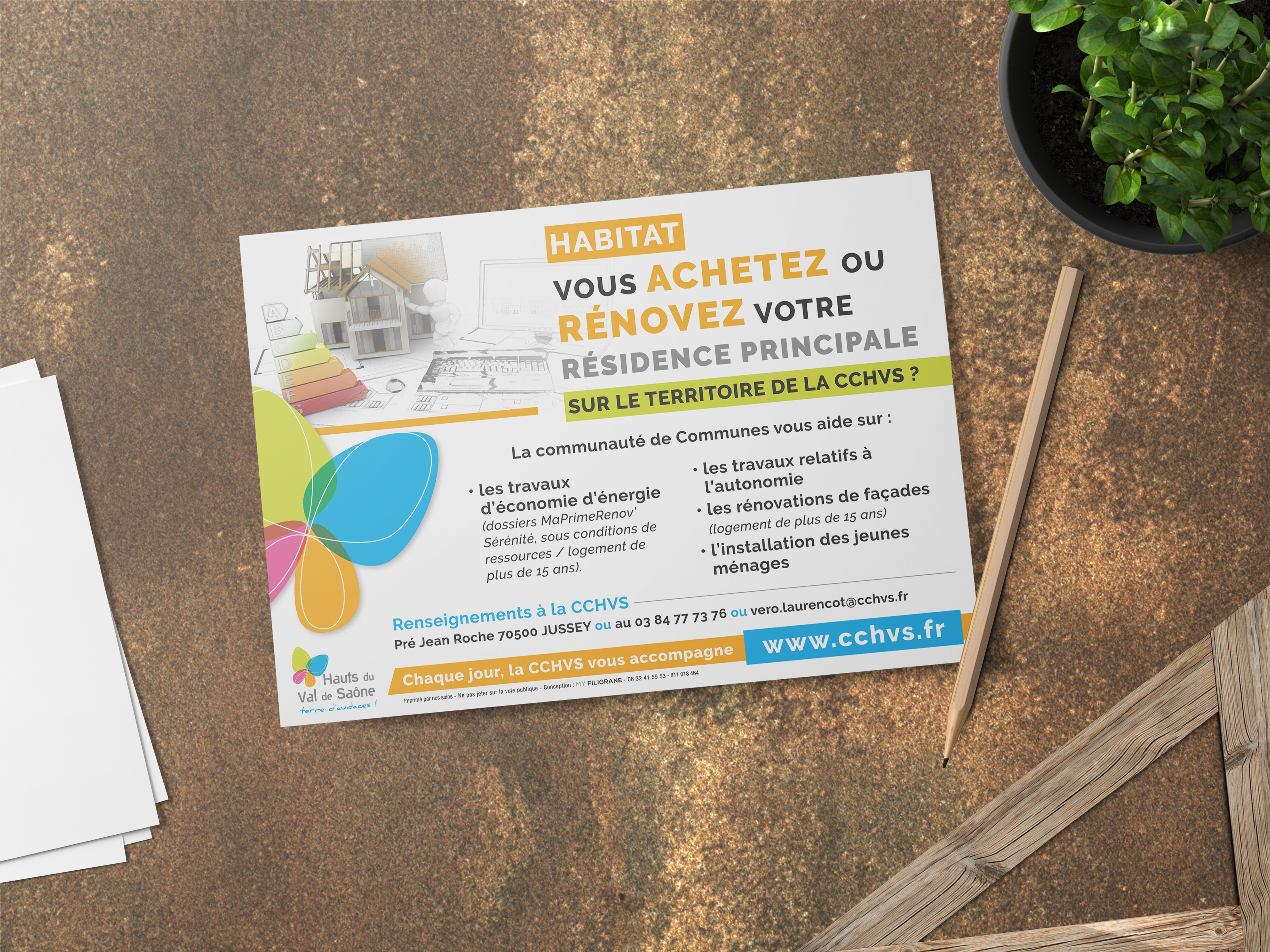 Flyer aides à l'habitat - Communauté de Communes des Hauts du Val de Saône.