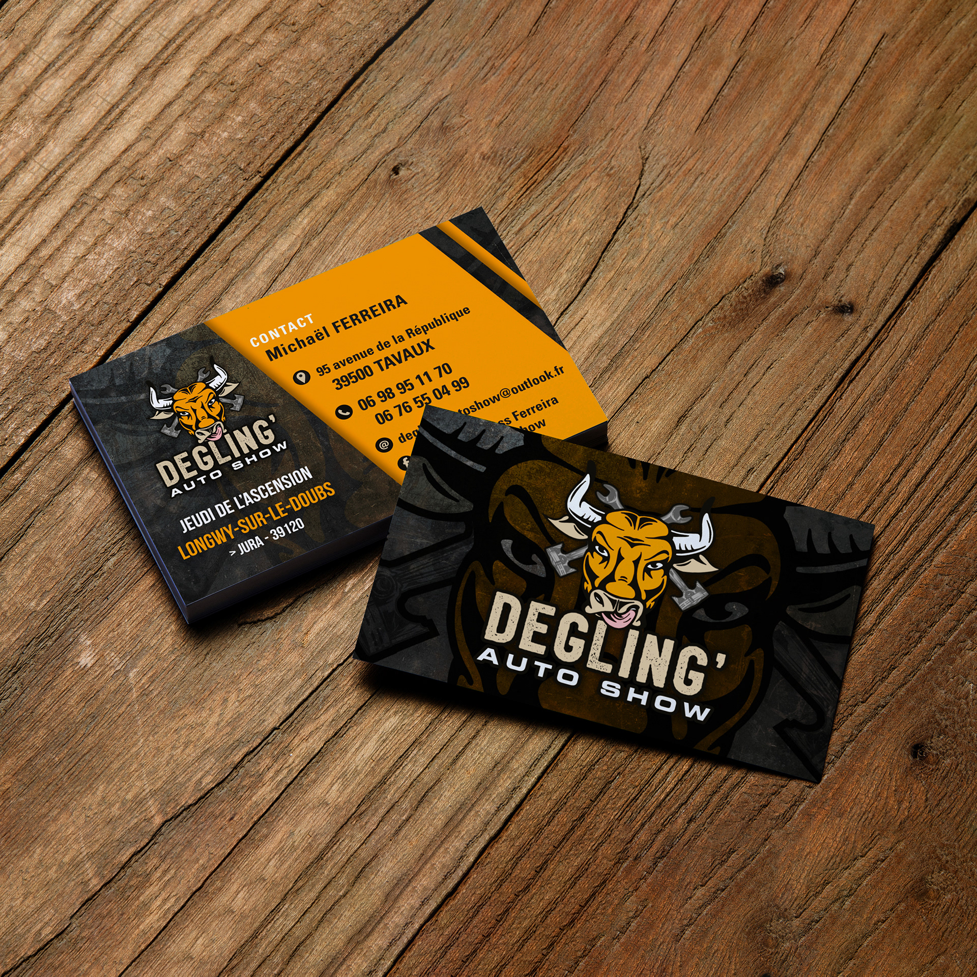 Cartes de visite Dégling' Auto Show.