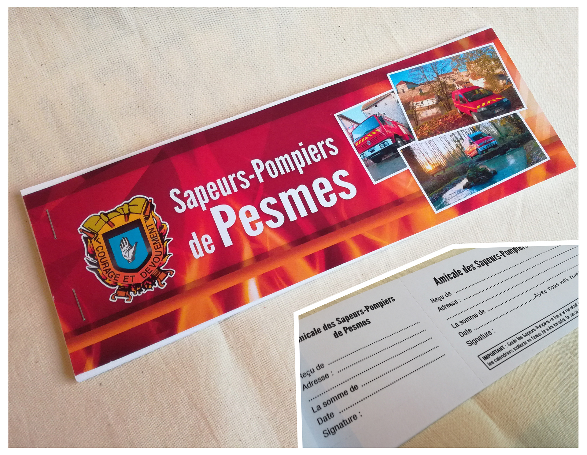 Carnets à souche des Pompiers de Pesmes.