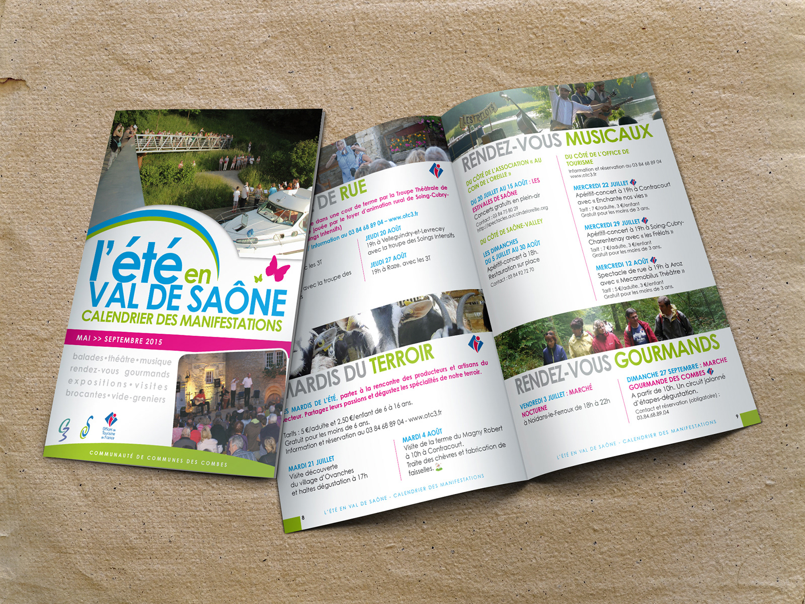 Brochure des animations Au coeur de la Vallée de la Saône.