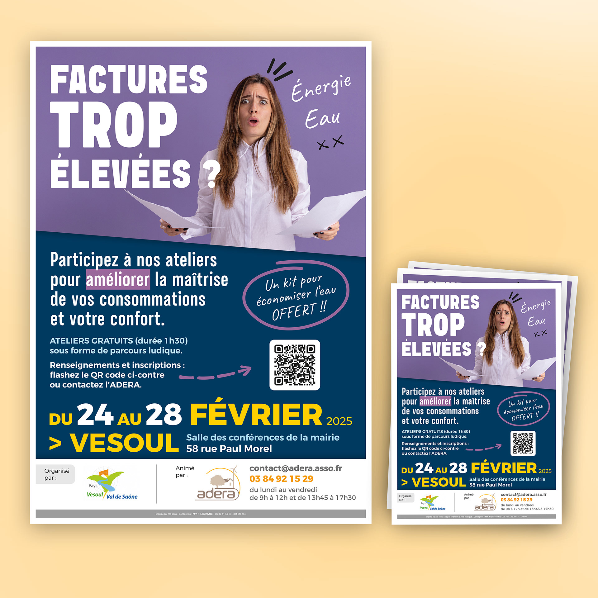 Flyer et affiches des ateliers eco-gestes de l'ADERA.