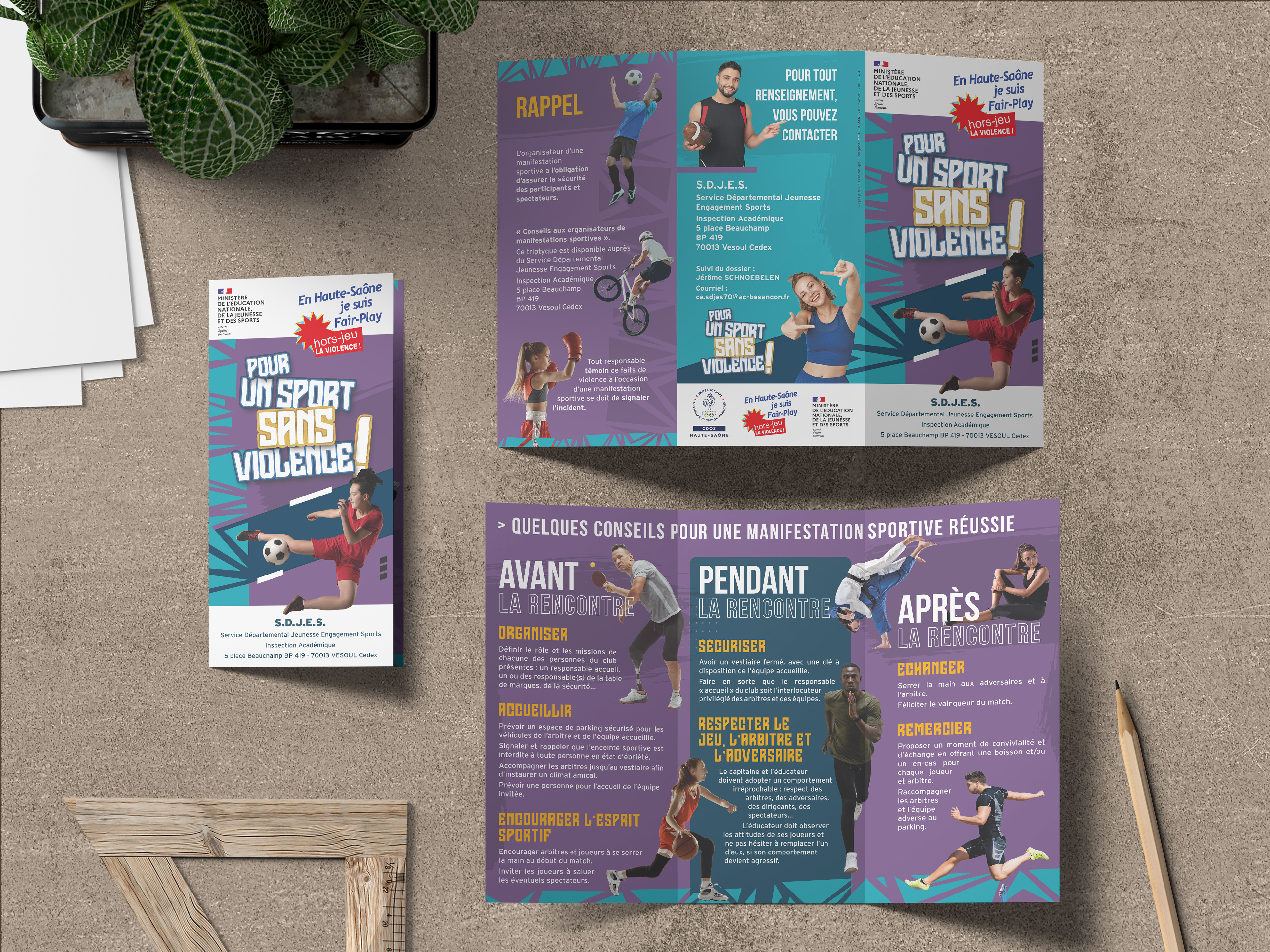 Dépliant "pour un sport sans violence"