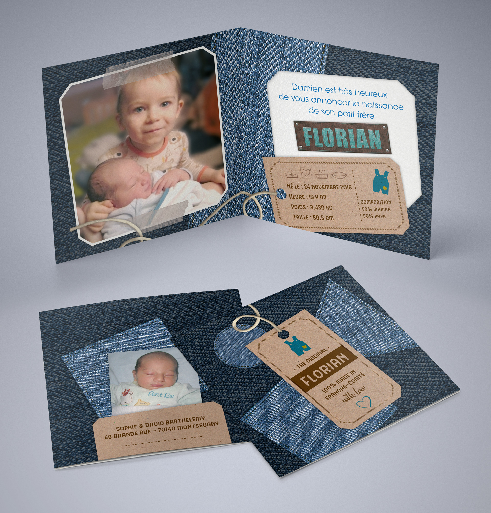 Faire-Part de naissance personnalisé.