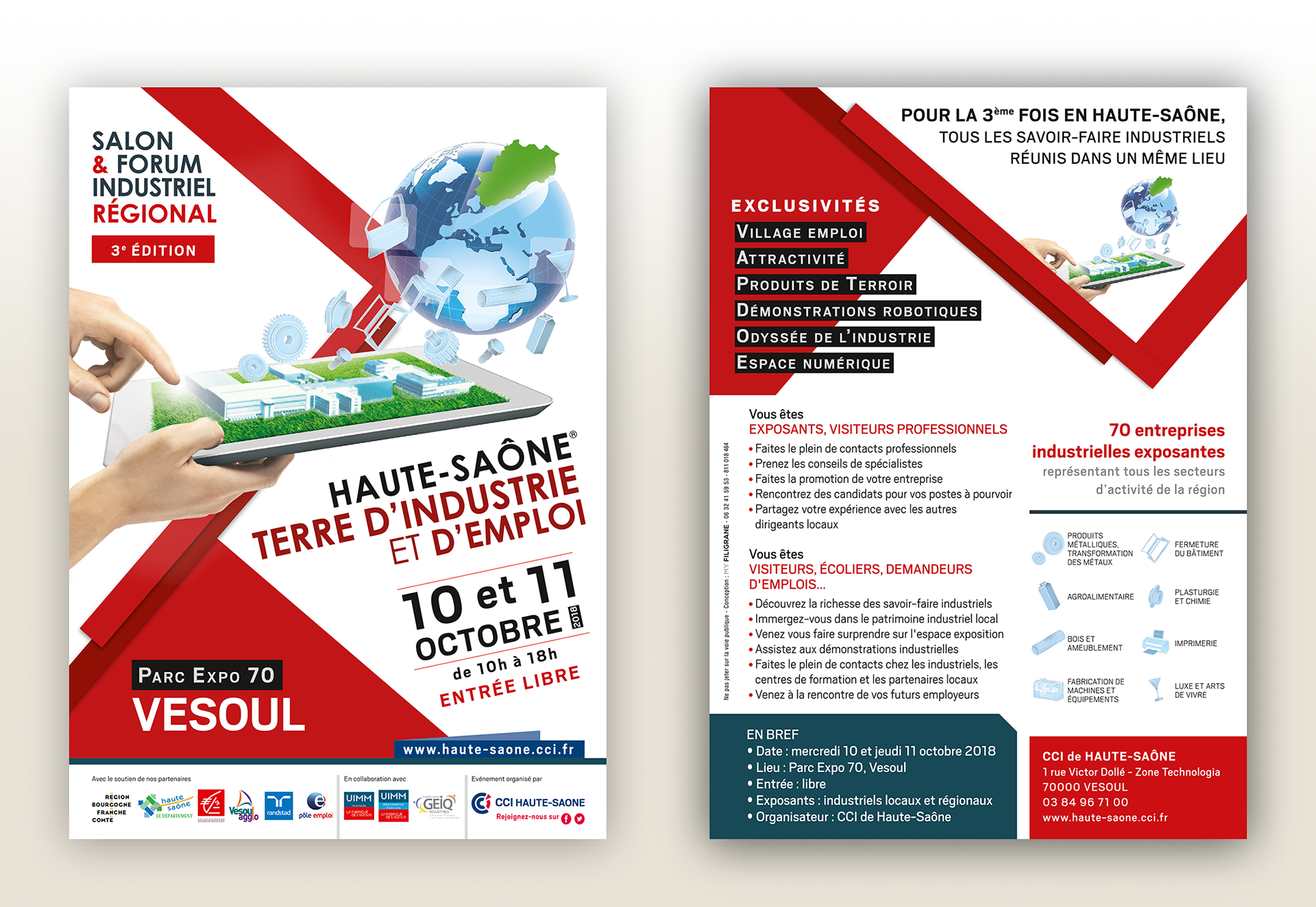 Flyer (tract) Salon Haute-Saône Terre d'Industrie et d'Emploi.