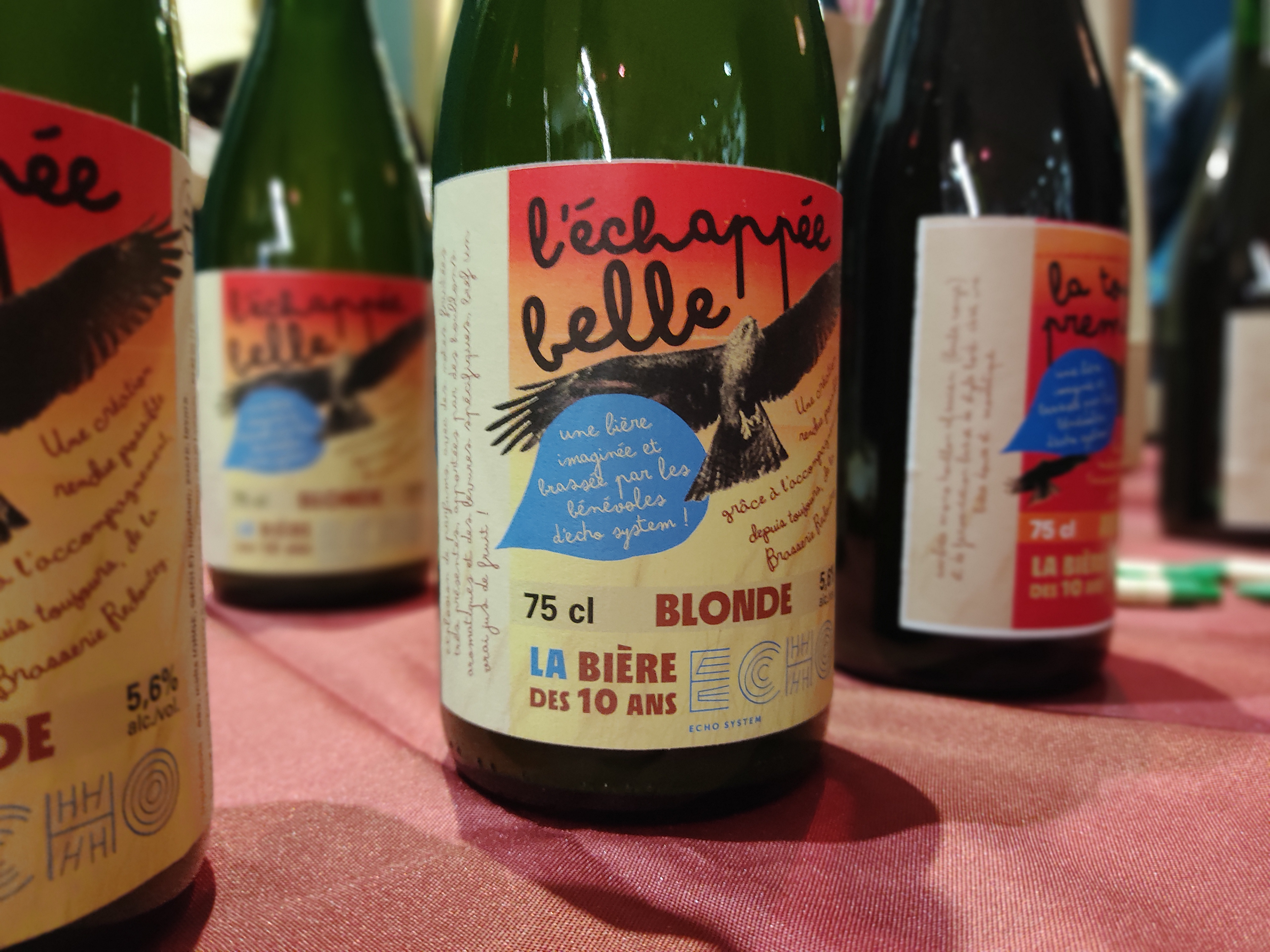Etiquette de bière "L'Echappée Belle"" pour Echo System.