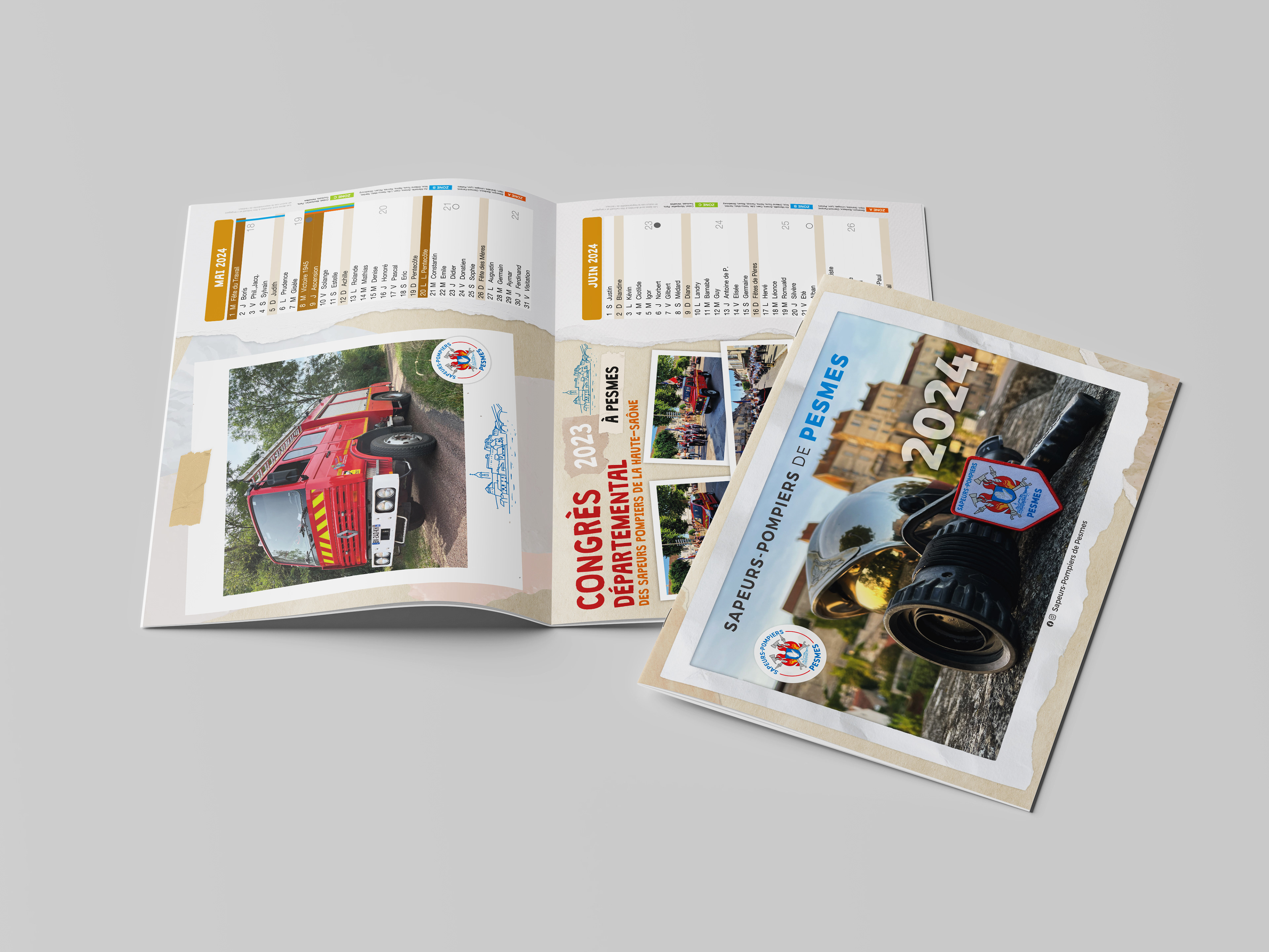 Calendrier 2024 pour les Sapeurs-Pompiers de Pesmes.