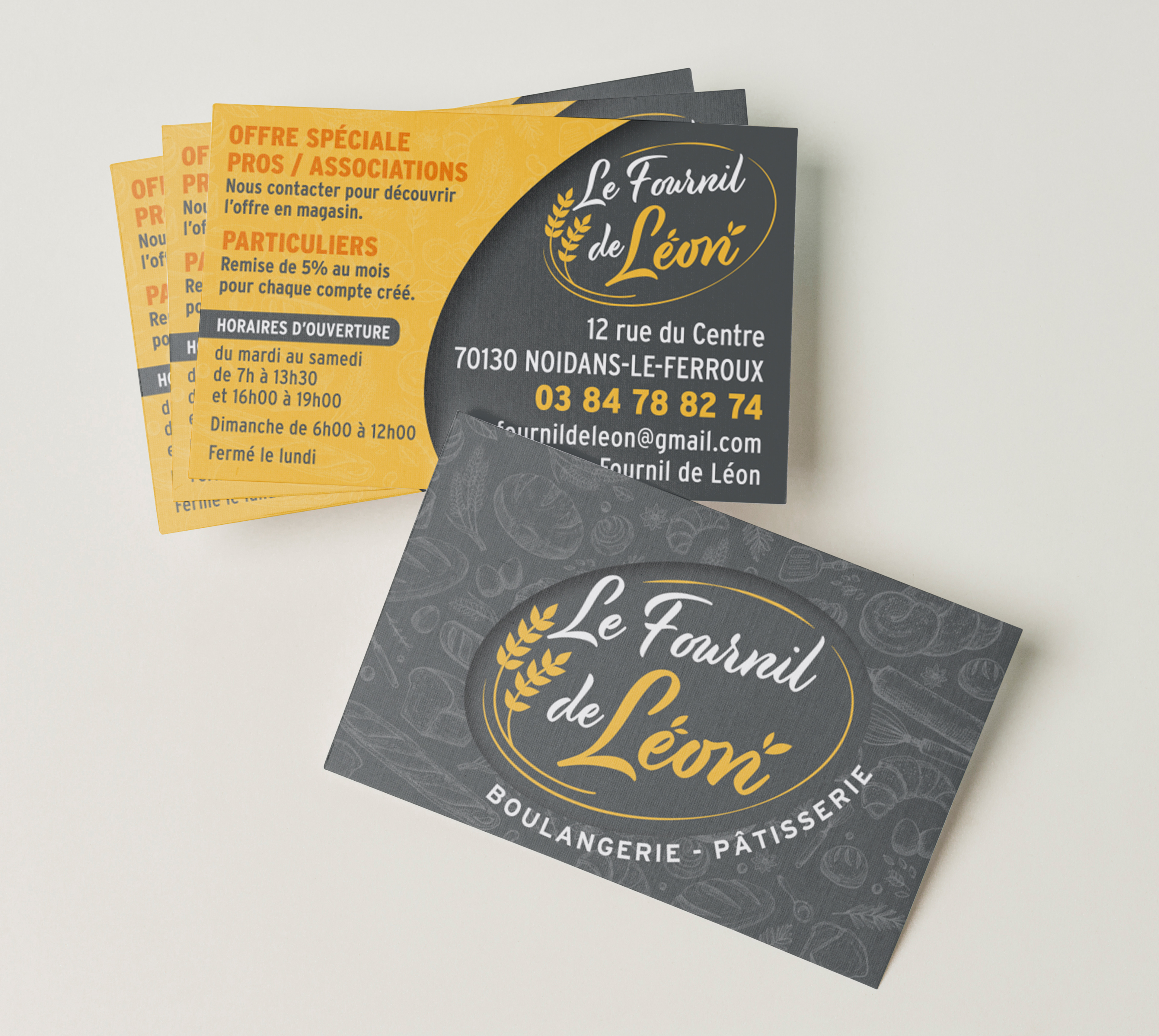 Cartes de visite Le Fournil de Léon.