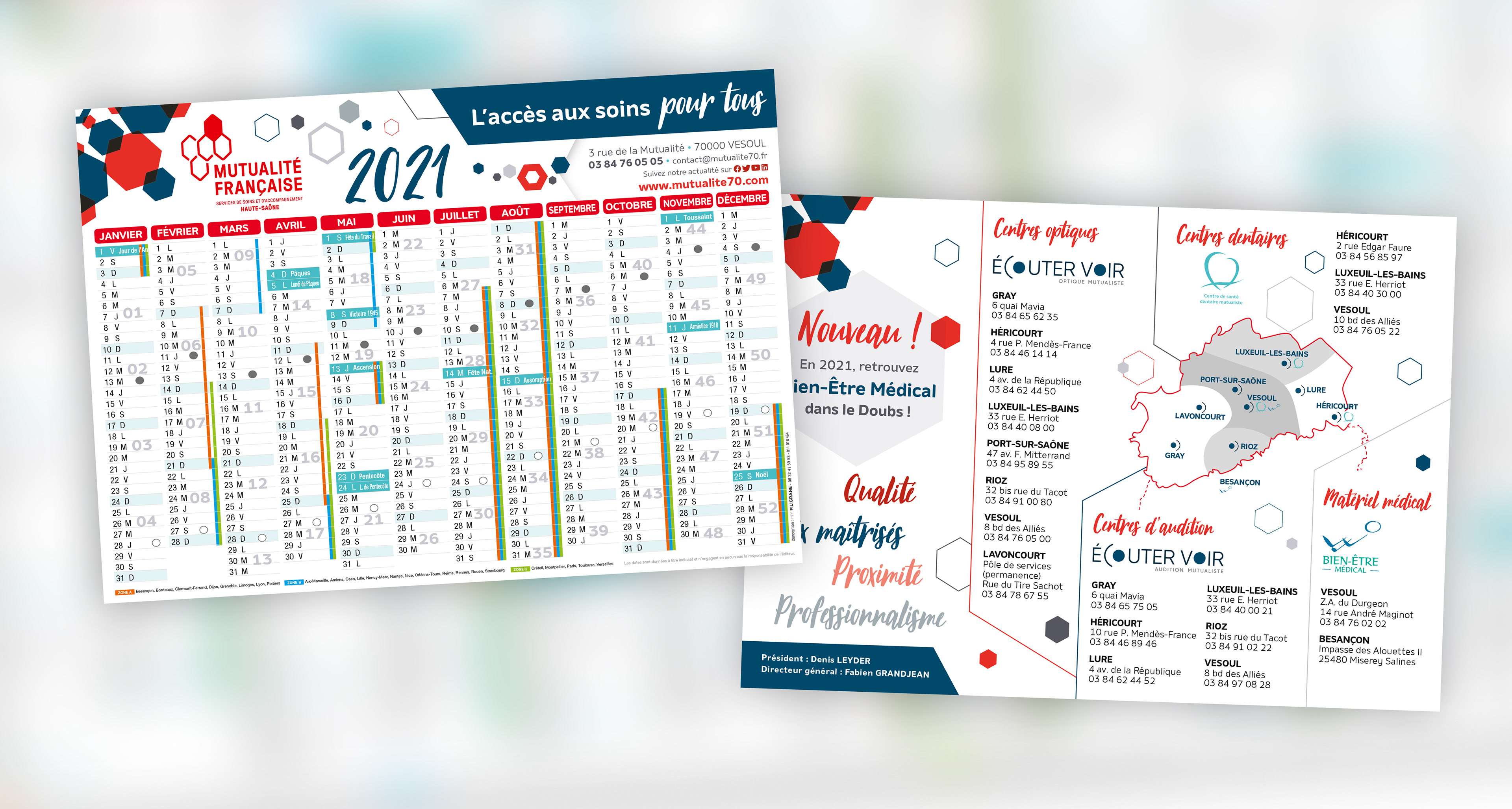 Calendrier souple Mutualité Française de Haute-Saône.