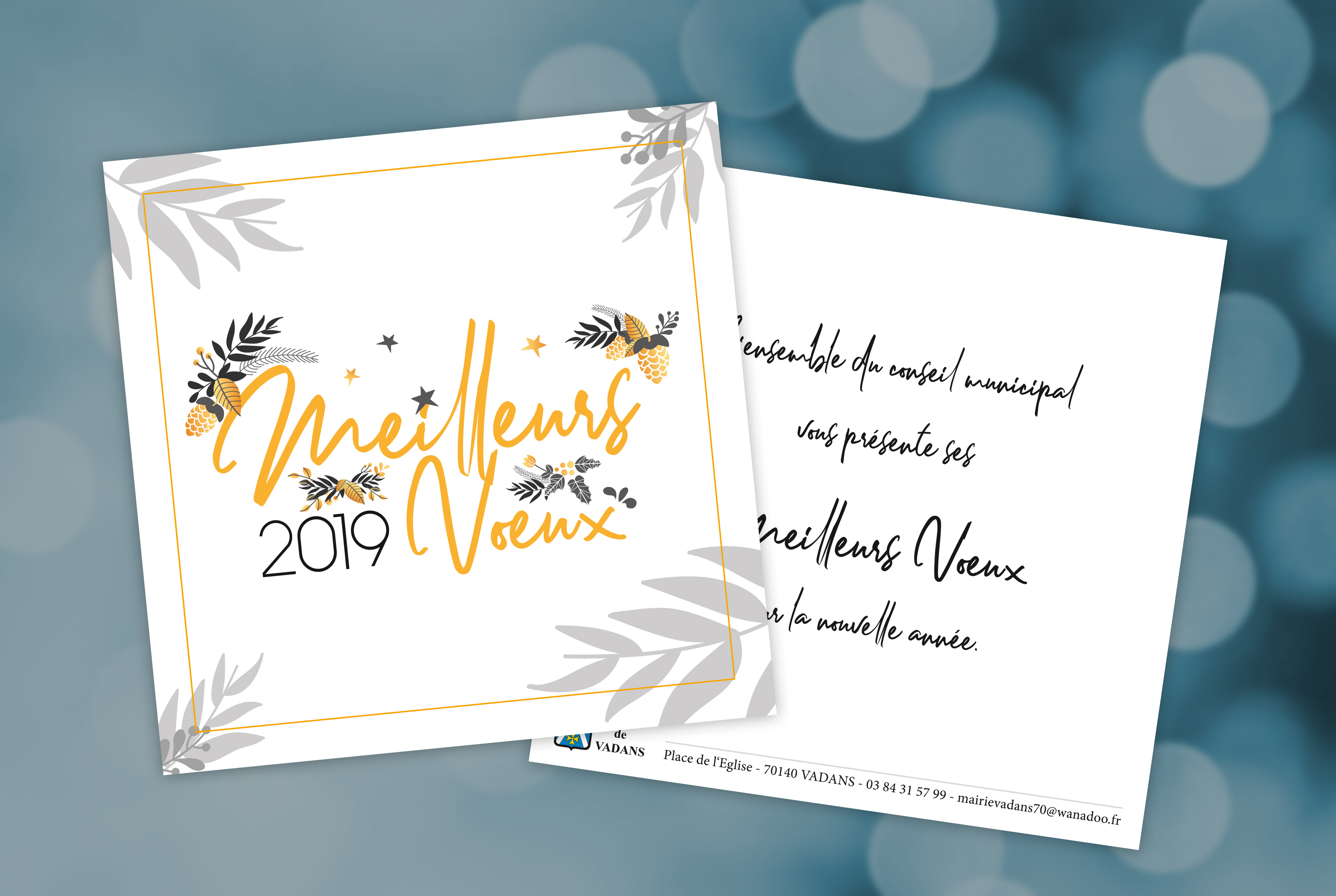Carte de voeux commune de Vadans 2019.
