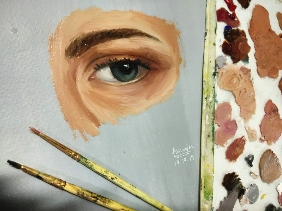 The Eye | Oil on Toned Canvas paper
