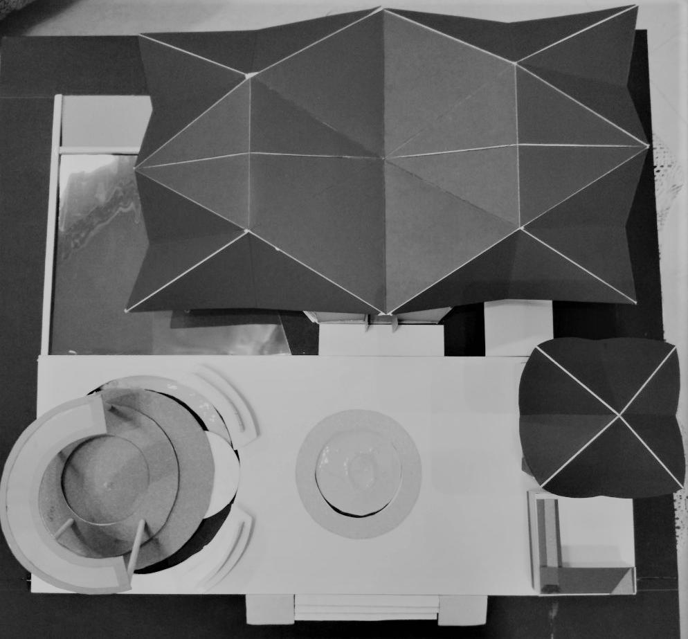 Café Design- Origami Roof Concept Physical Model