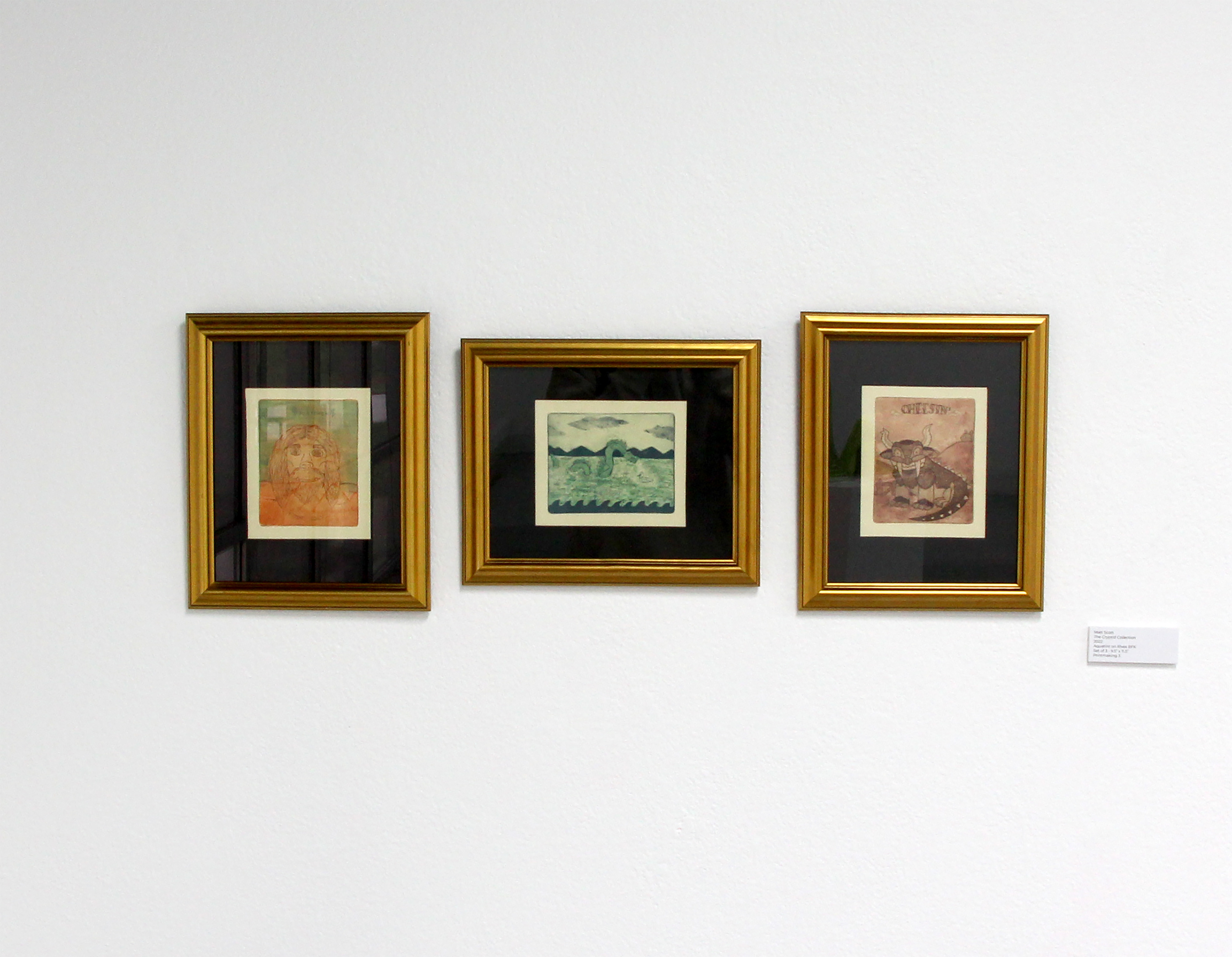The Cryptid Collection - 2022 - Aquatint on Rives BFK - Set of 3: 9.5" x 11.5"