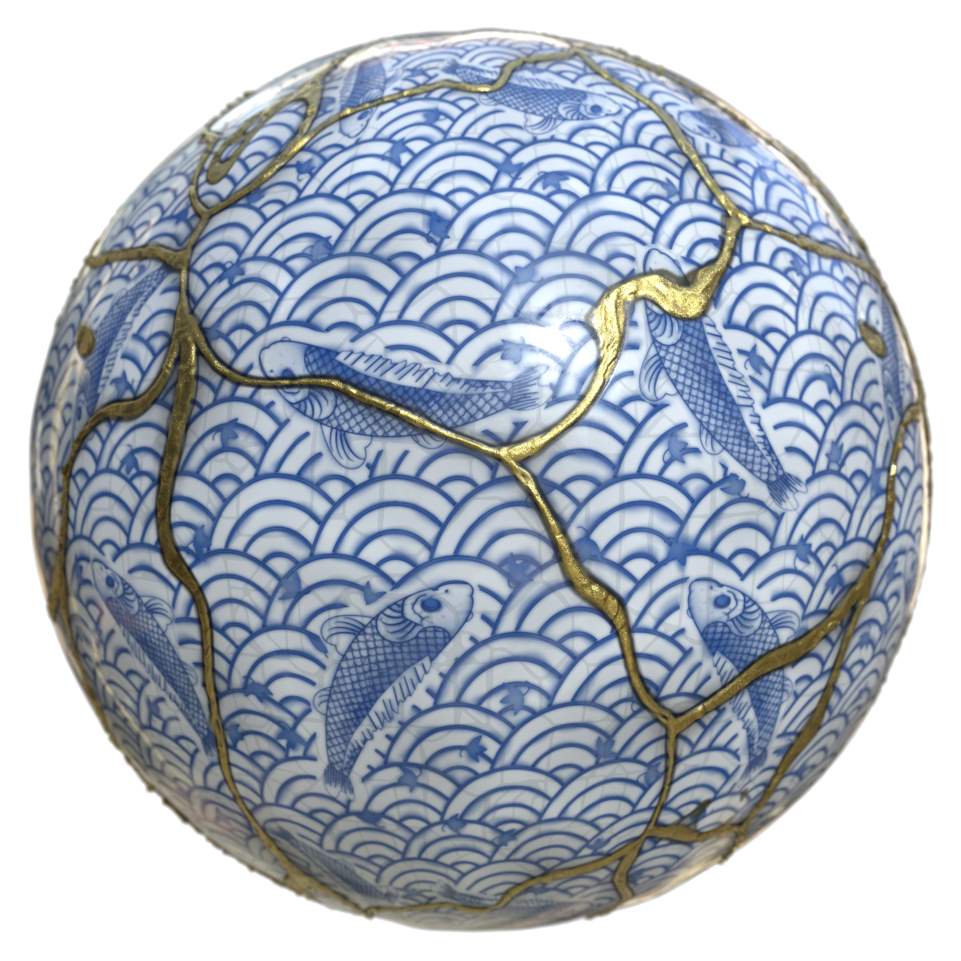 Kintsugi porcelain - Koi fish variant