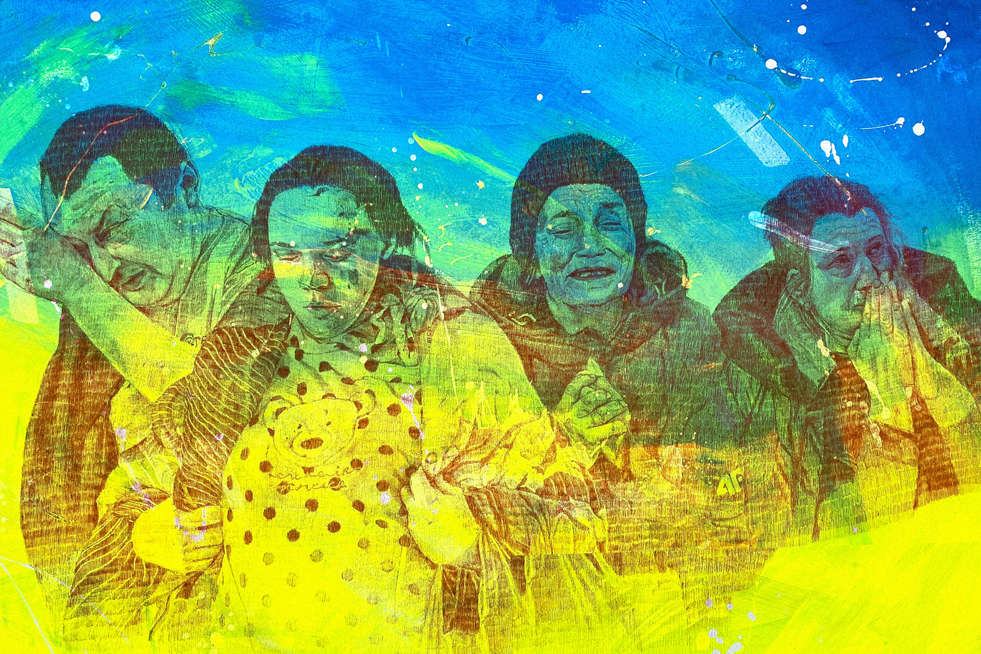 STOP THE WAR (300x150cm | Ballpoint, Acrylic on Paper) (unfinished)