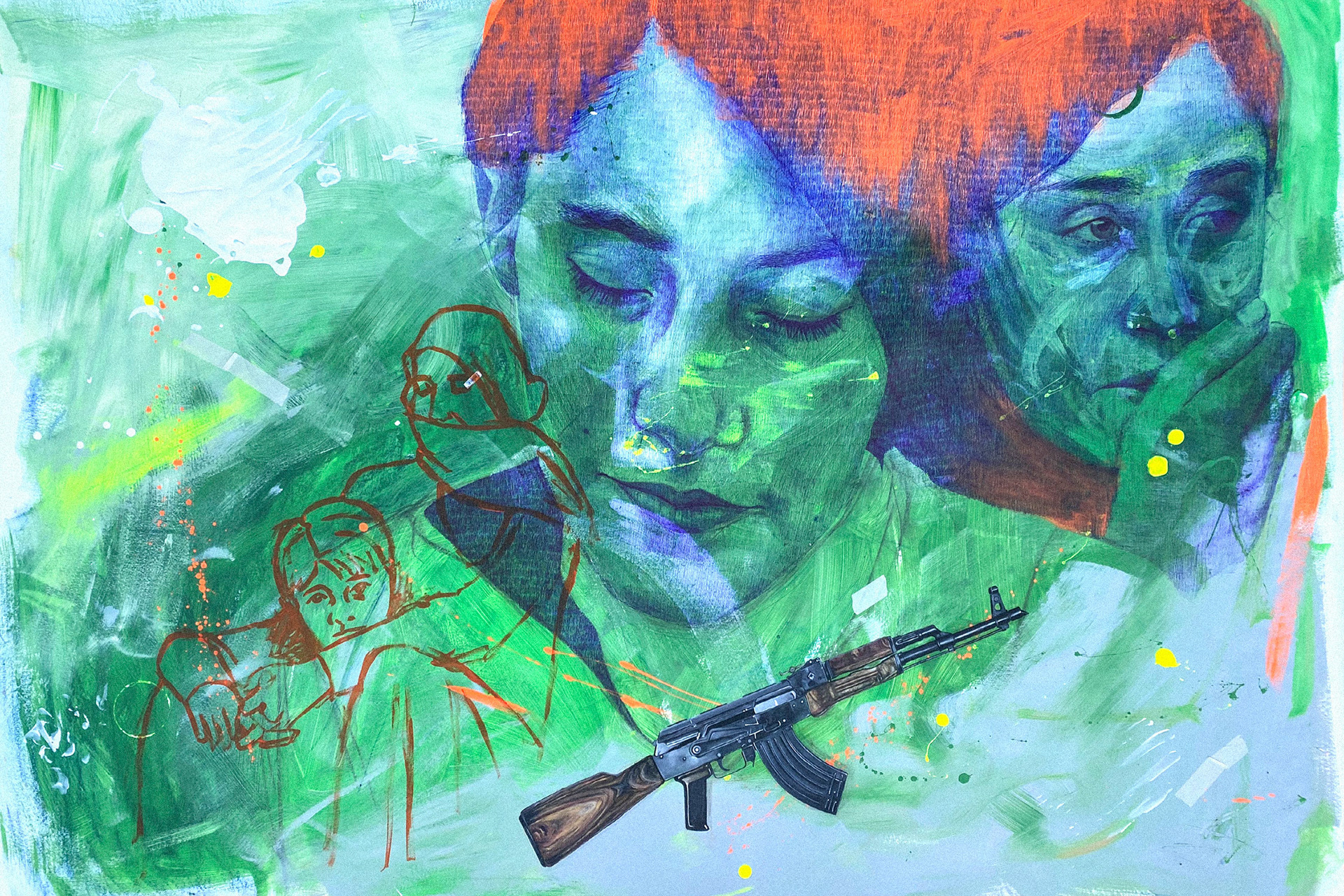 RUKAN (300x150cm | Ballpoint, Acrylic on Paper)