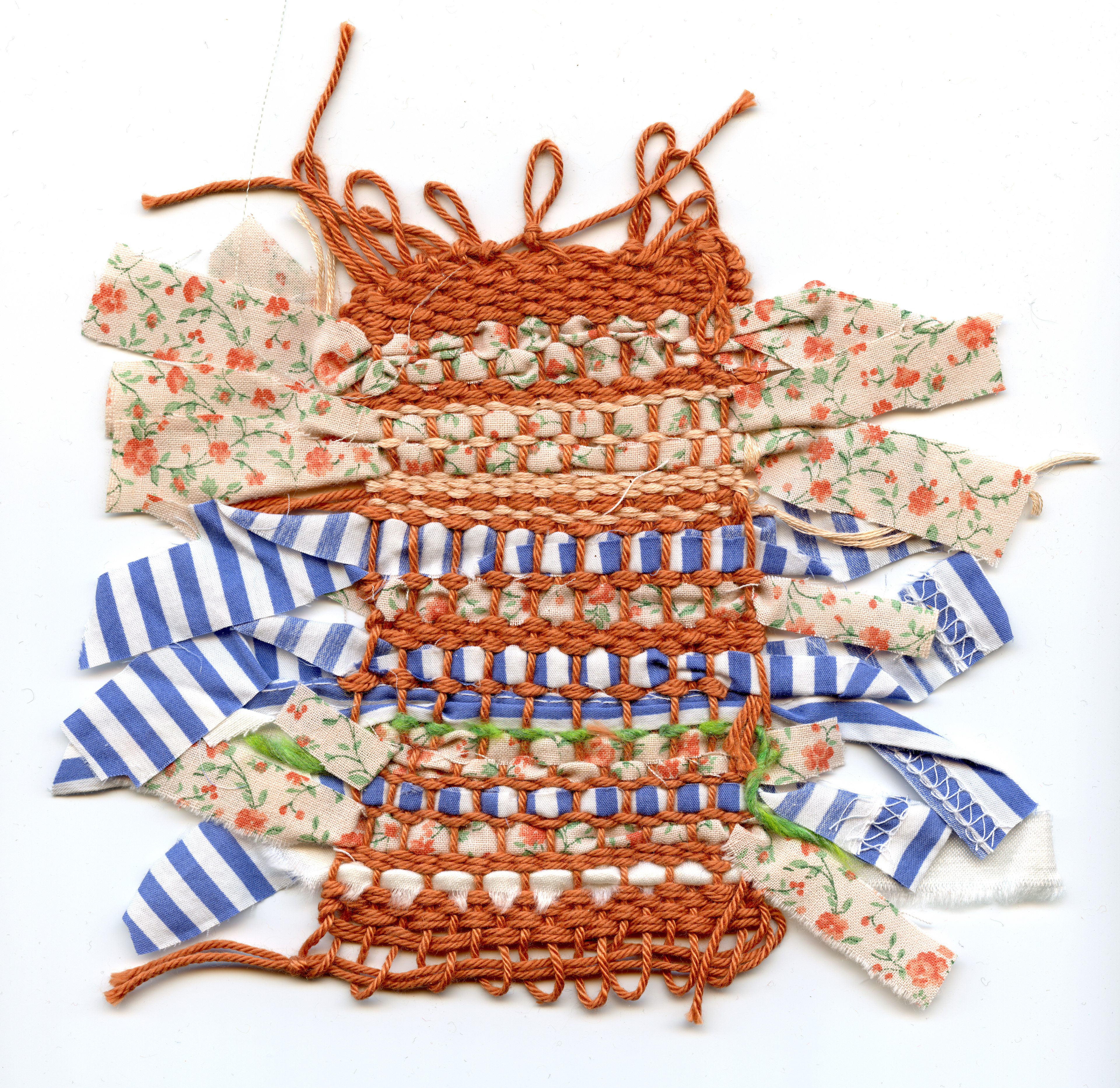 Sketch, Free Weaving, Leftover Yarn and Fabric, Inspired by Heimtextil Trend 21/22 Repurpose