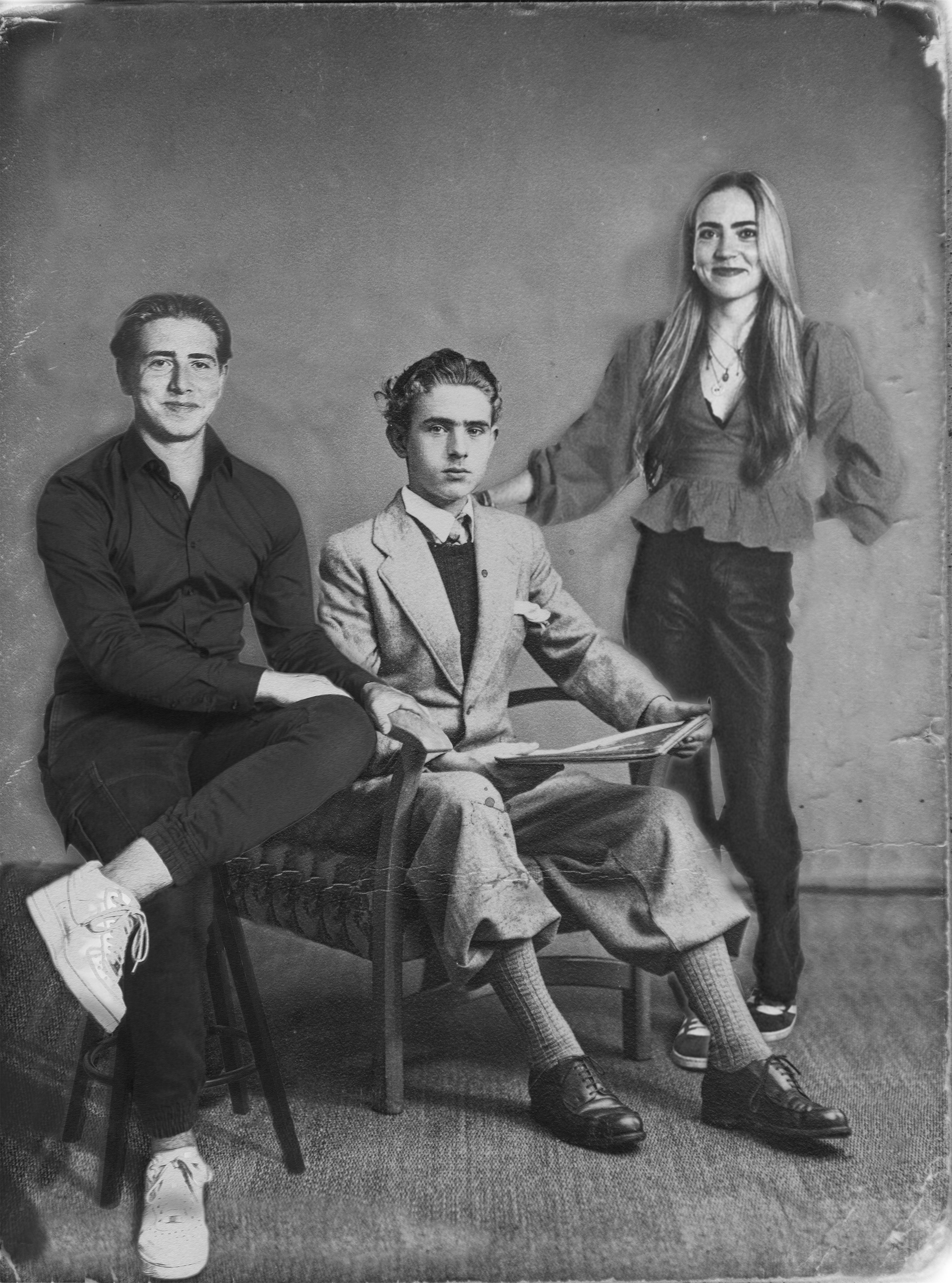 Retouche met mijn kinderen Mees (16 jaar) en Loïs (18 jaar)