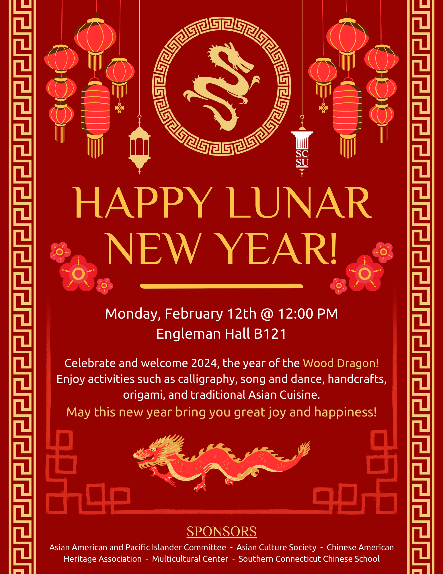 Lunar New Year Celebration Event Flyer, February 2024
