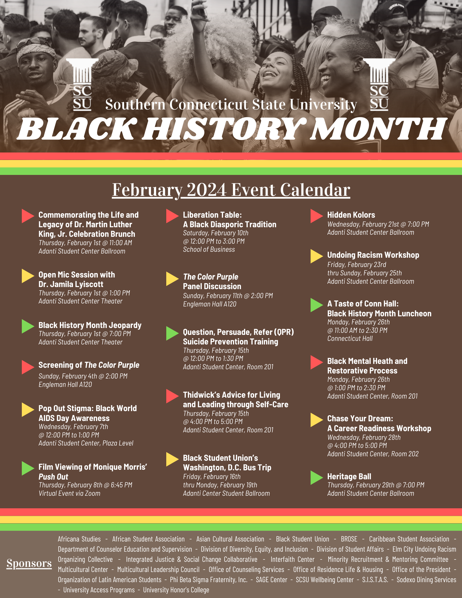 Black History Month Event Calendar, February 2024