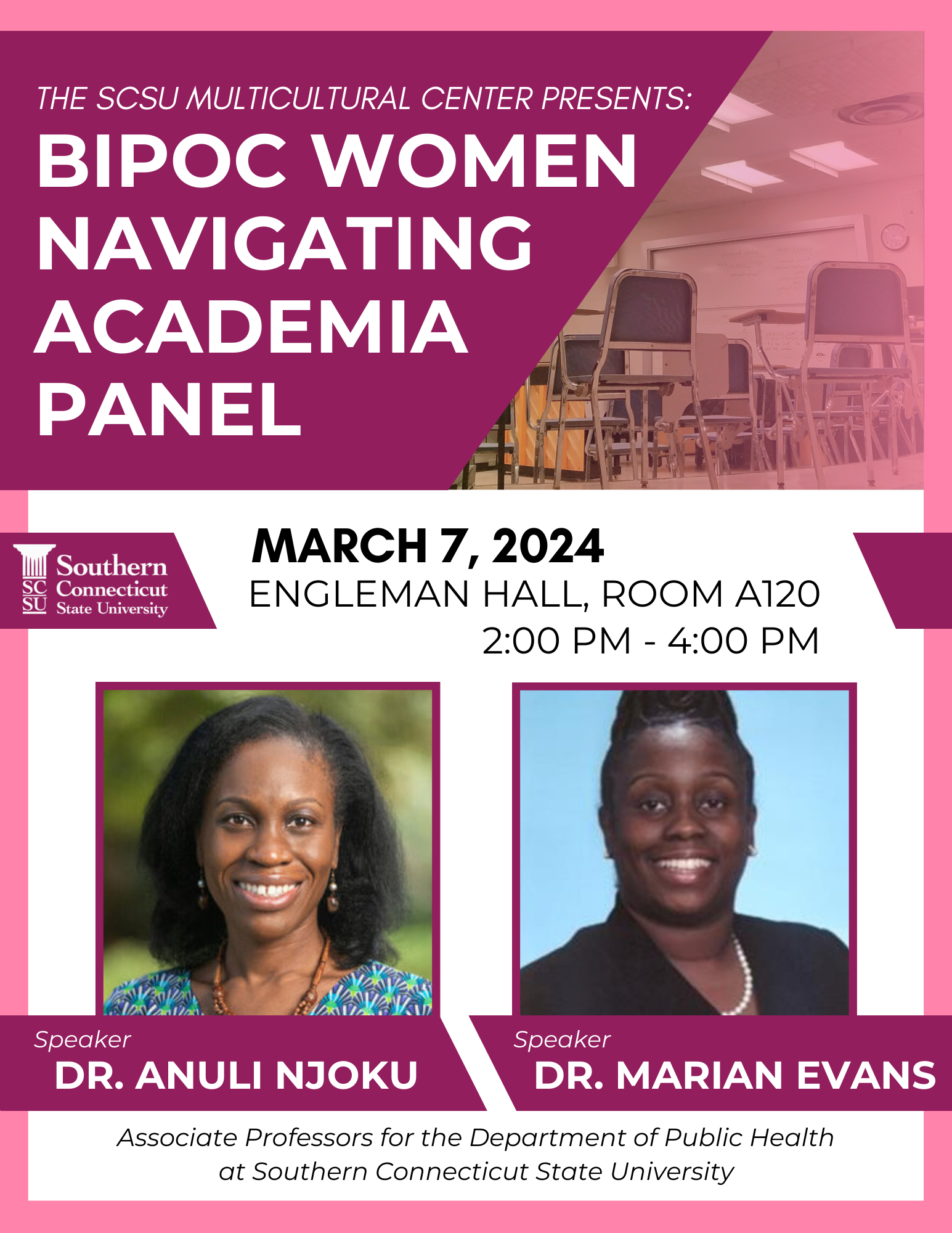 BIPOC Women Navigating Academia Panel Flyer, March 2024