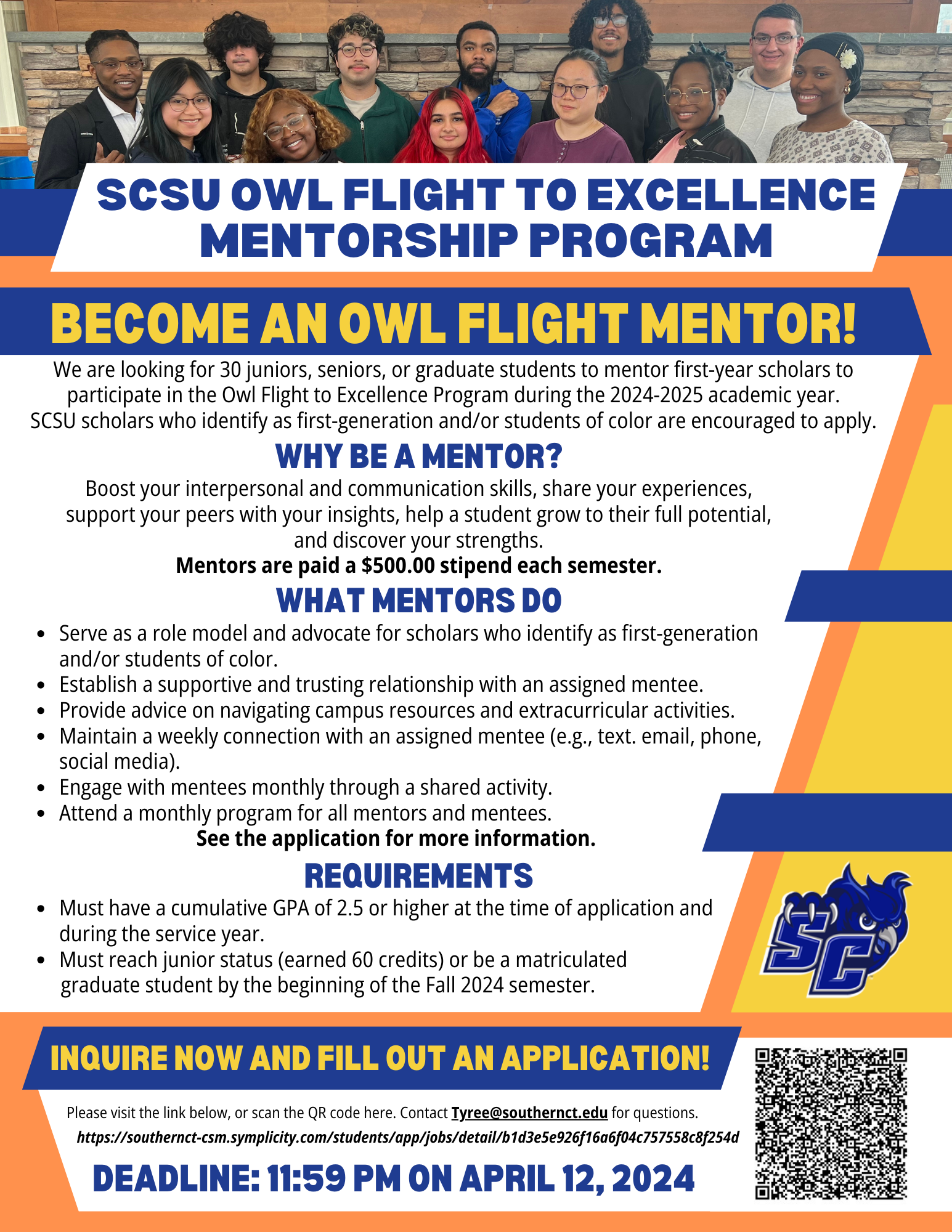 Alternate Design for Mentorship Program Recruitment Flyer, April 2024