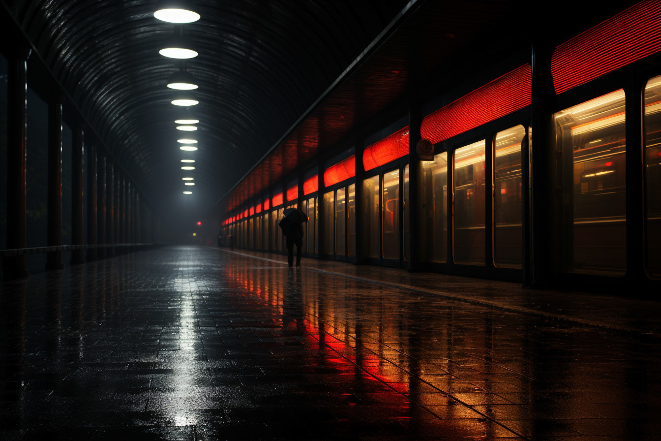 Ubahn Station, dark an moody photography --ar 3:2 --stylize 750 --v 5.2 Job ID: 5aa04d7f-8425-4104-934e-54c8e42bea4b