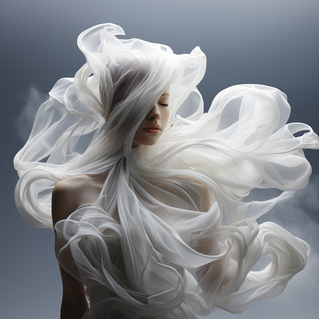 high-quality photography ::2 white threads descending vertically from the sky forming an oversized head ::3 almost black-and-white with a hint of blue --style raw --stylize 750 --v 5.2 Job ID: 91124b54-9465-4bc9-ab3f-8b024656cf52