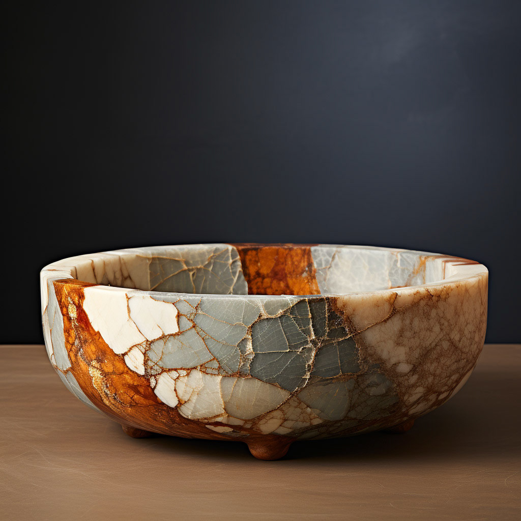 honed exotic marble dish inspired by horses, dish can have legs and be organic in shape --style raw --stylize 750 --v 5.2 Job ID: 930a760c-ade3-46bd-b9ca-6ec09bf291c6