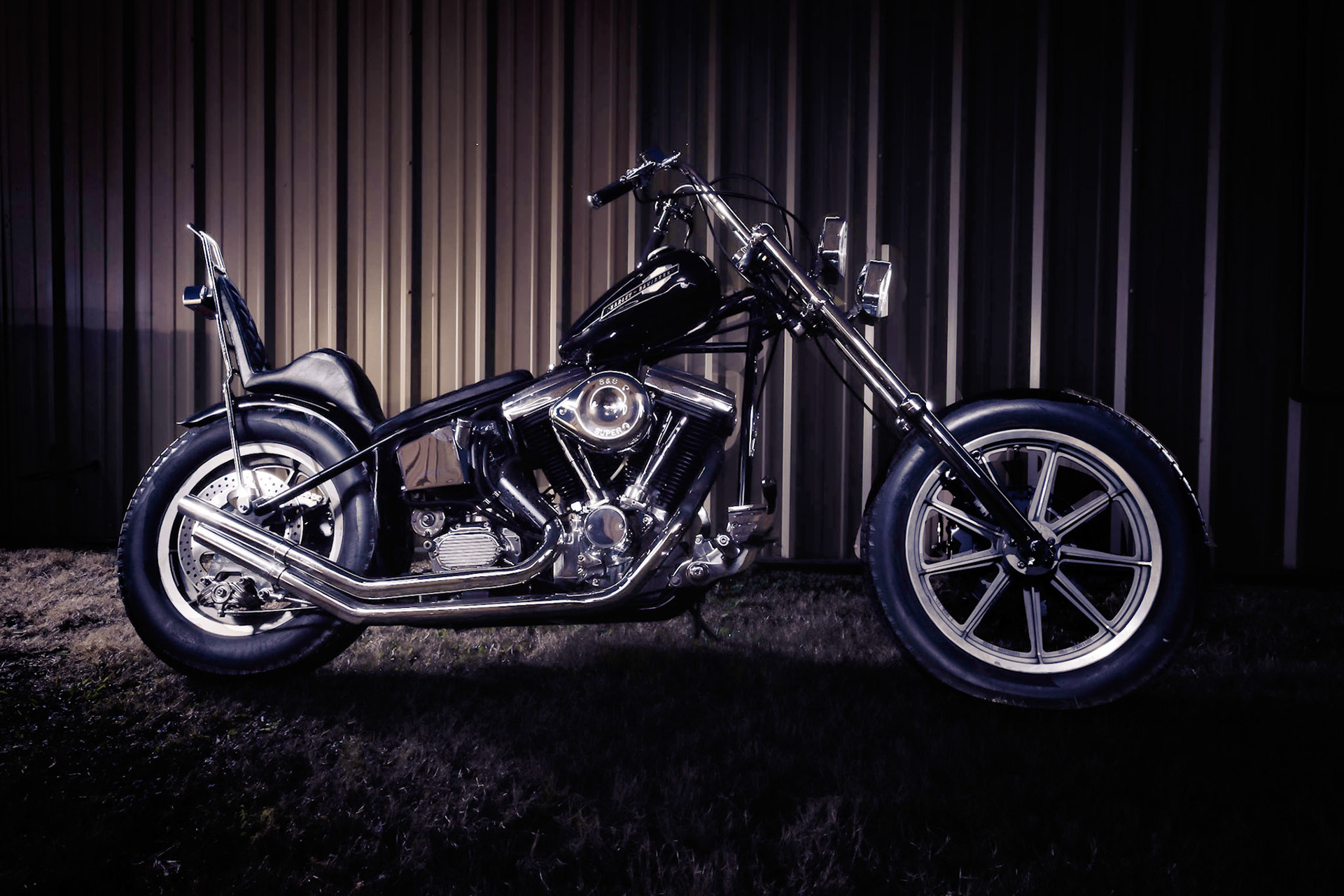 Light Painted Motorcycle