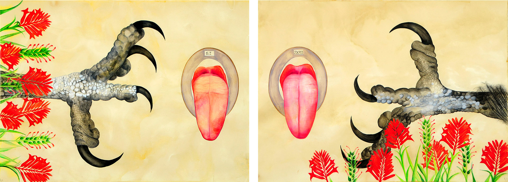 "Shut up" Graphite on paper 155x56cm