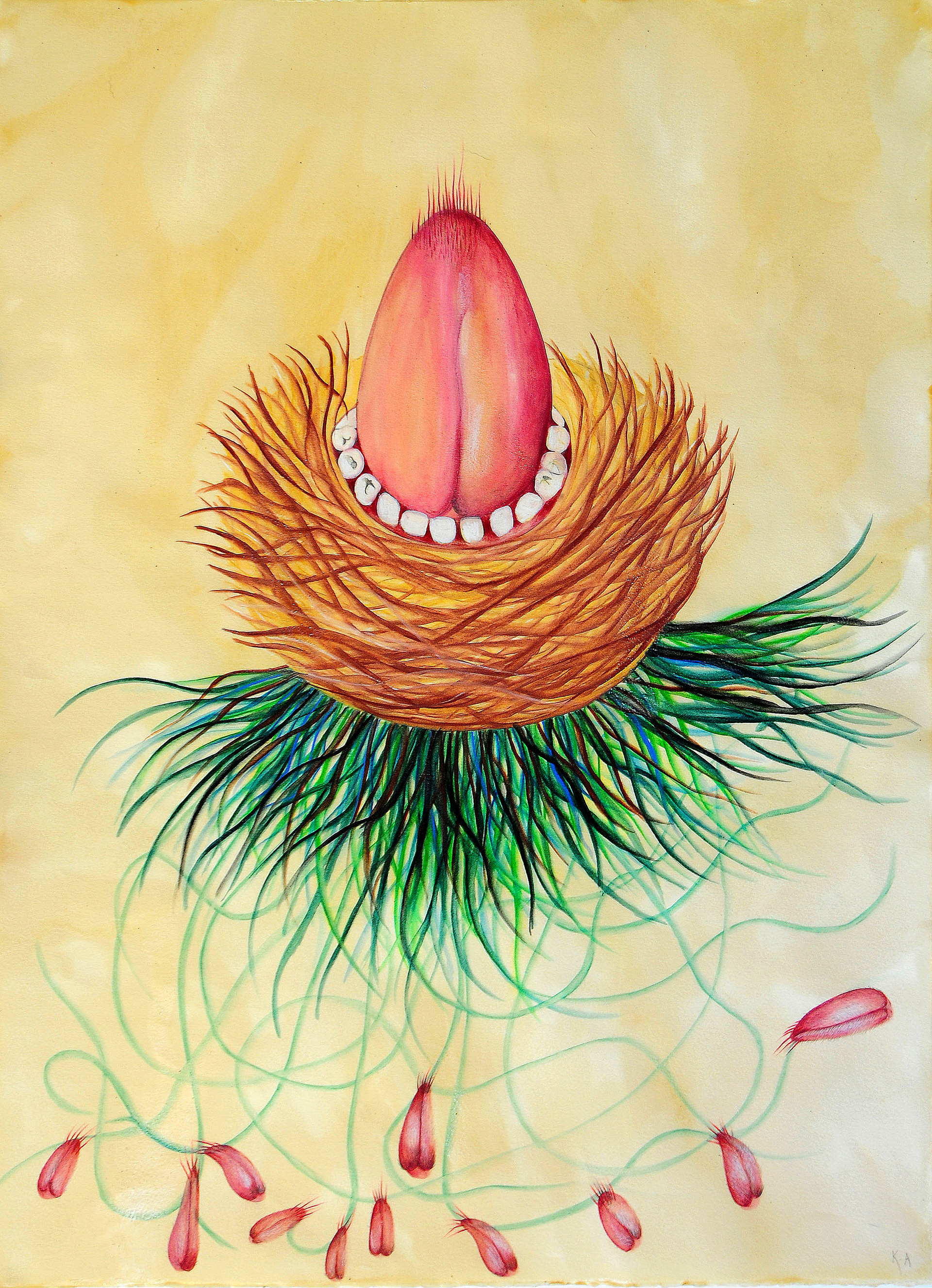 "Nest of tongues" Graphite on paper 56x76cm
