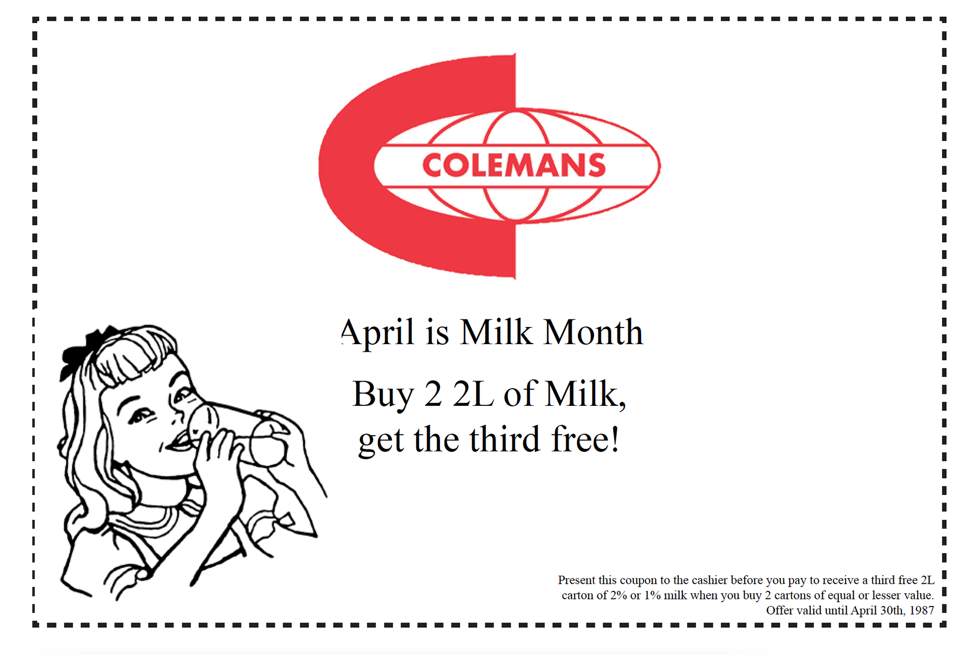 Supermarket Coupon 1986