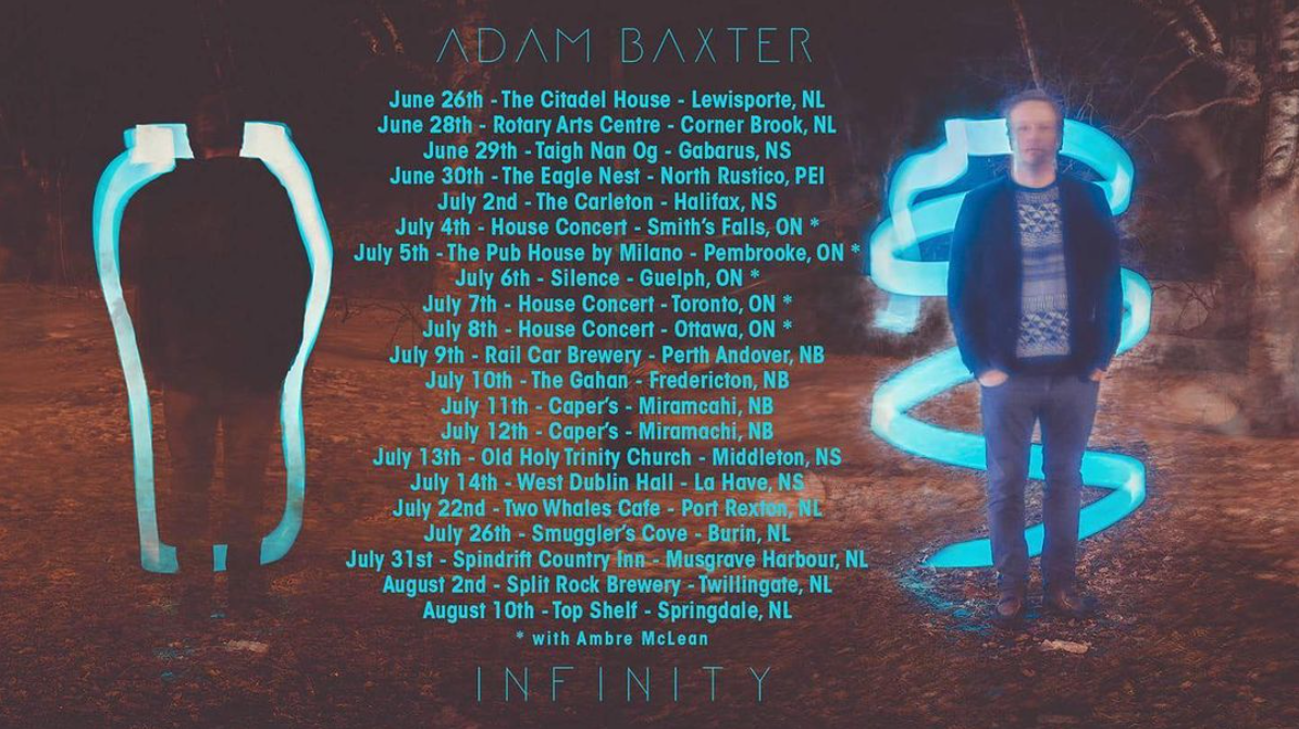 Adam Baxter - Infinity Tour social media graphic