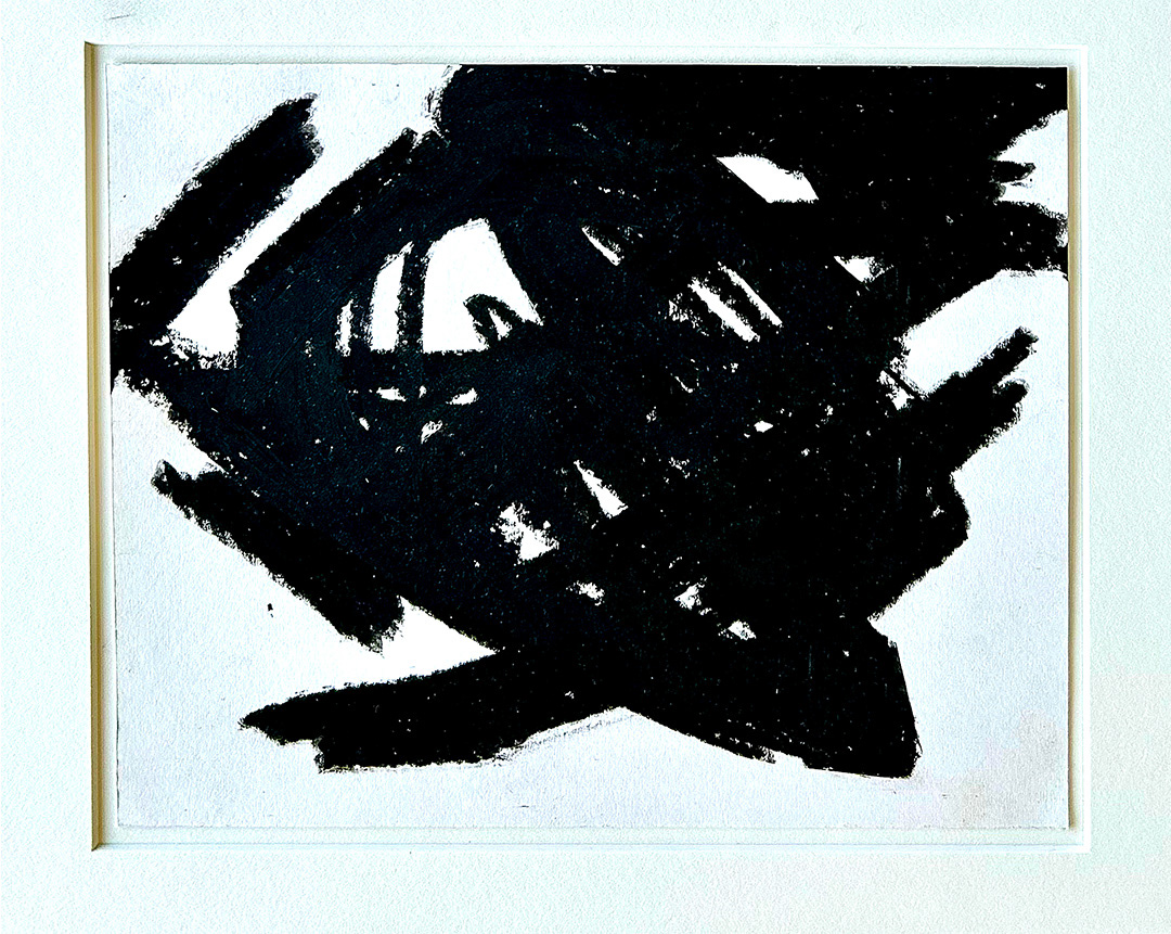 Robert SCHAD, "Zeichnung-7", 1988, Oil on Chalk on Carton, 21 x 26,5 x 2 cm