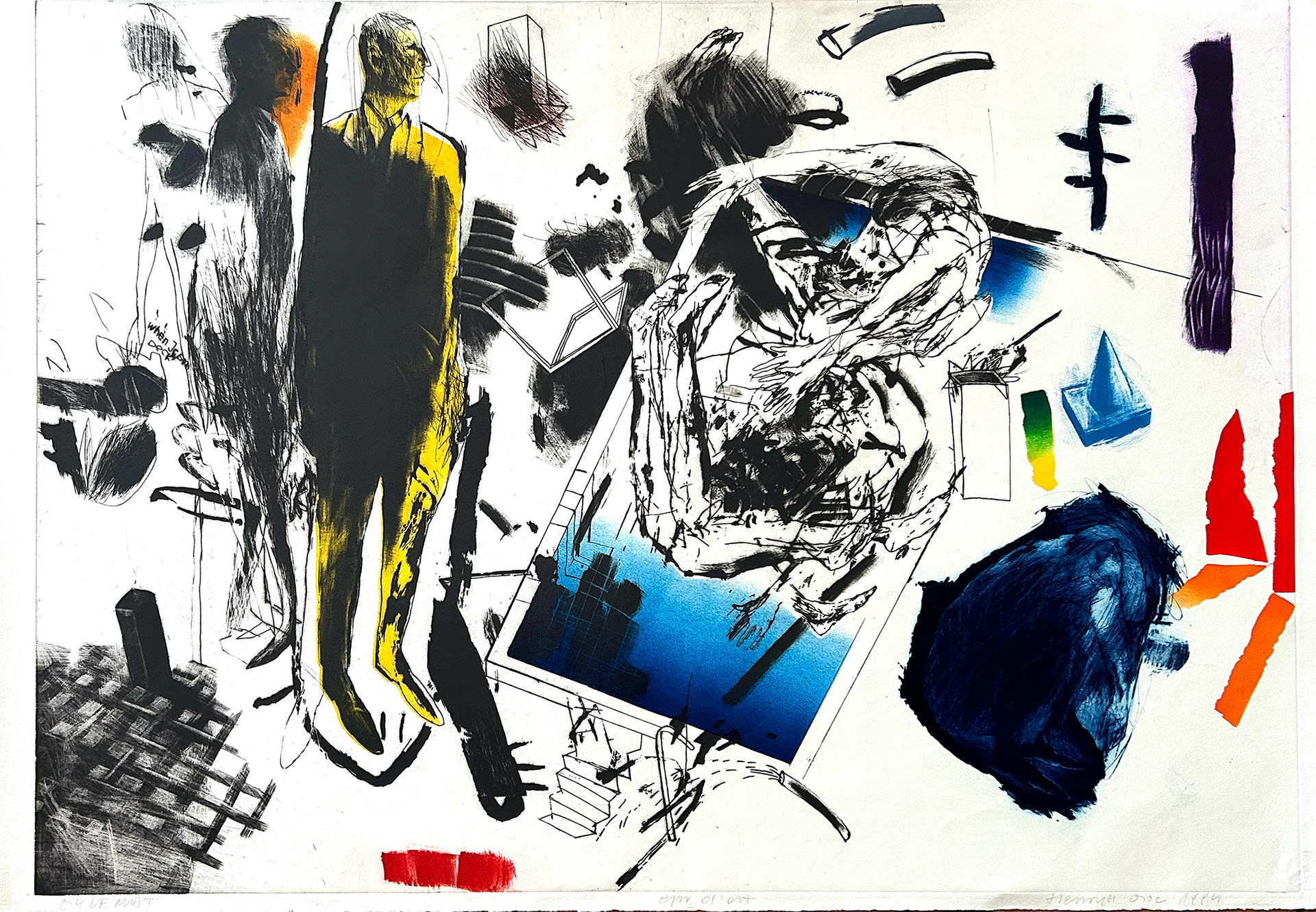 Henryk Ożóg, "Moja martwa natura", 1994, Etching E.A, 74 x 104 cm