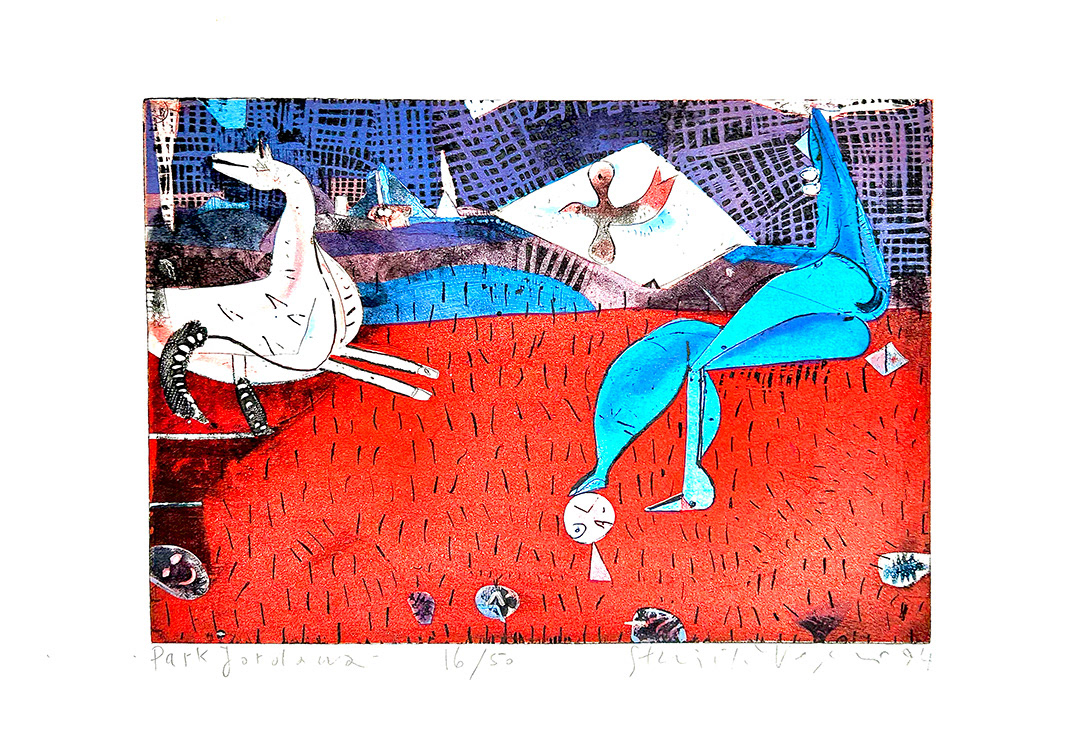 Stanisław Wejman, "Park Jordana", etching 16/50, 1994, 50 x 70 cm