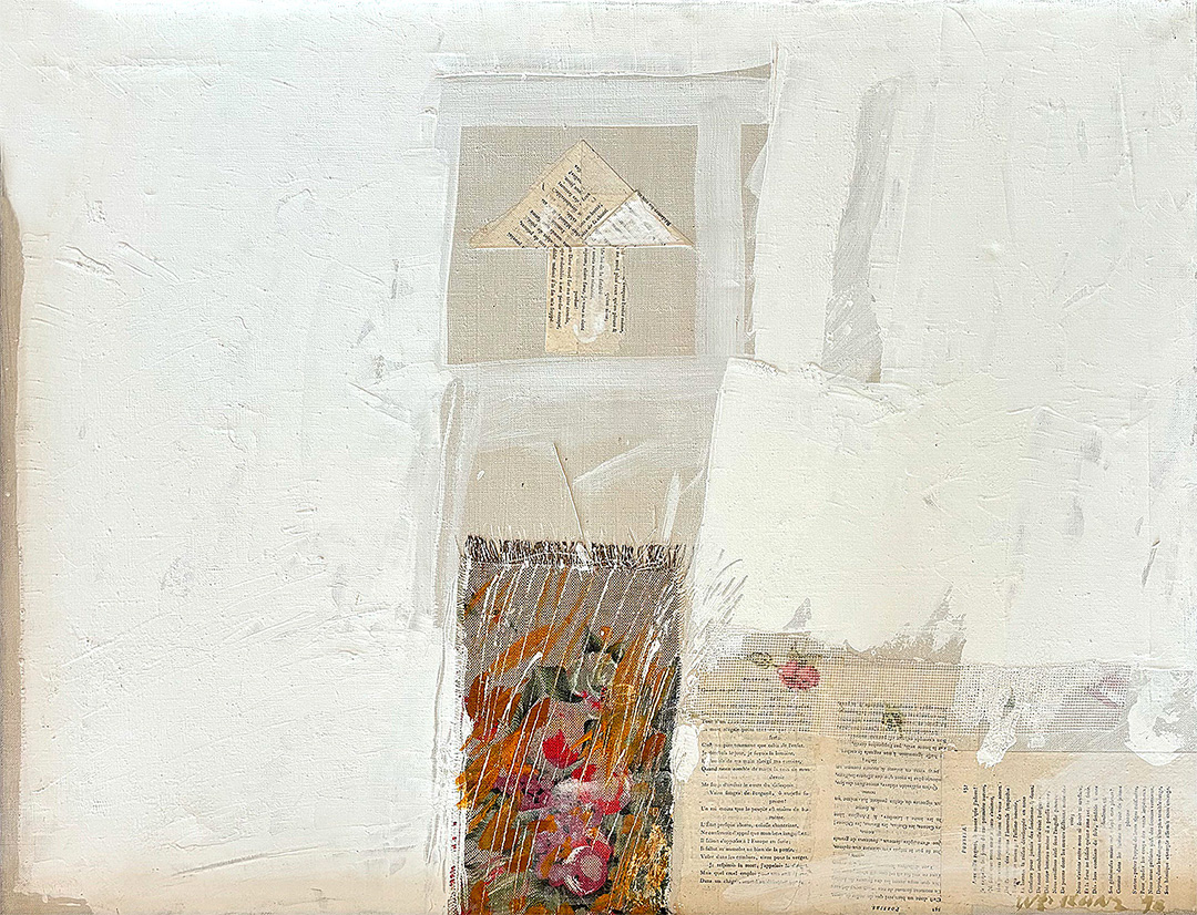 Włodzimierz KUNZ, “Antibes - Kapliczka”, 1991, Mixed media and collage on canvas, 70 x 90 cm