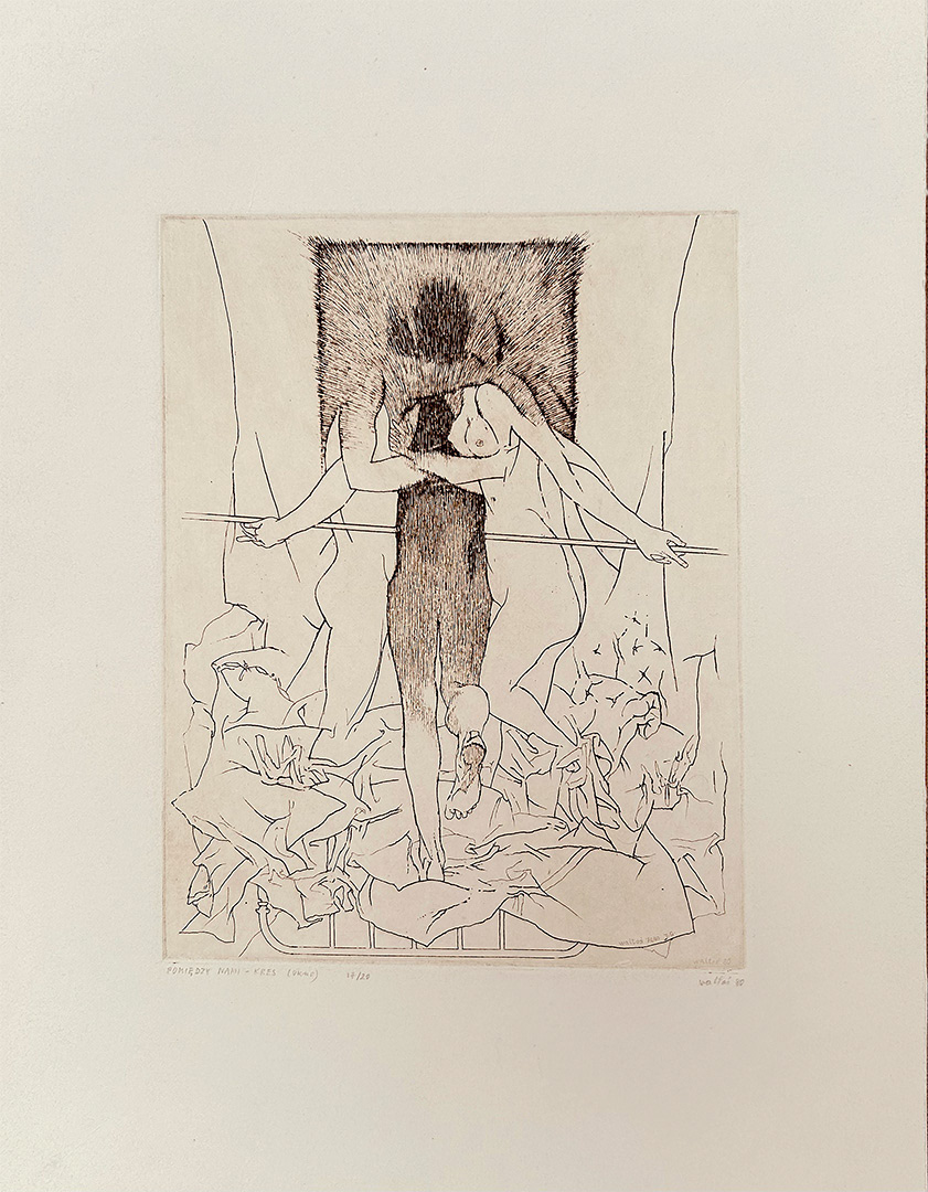 Jacek Waltos, "Pieta w trejnasob", 1977, 45,5 x 37 cm, Etching: B-1/15
